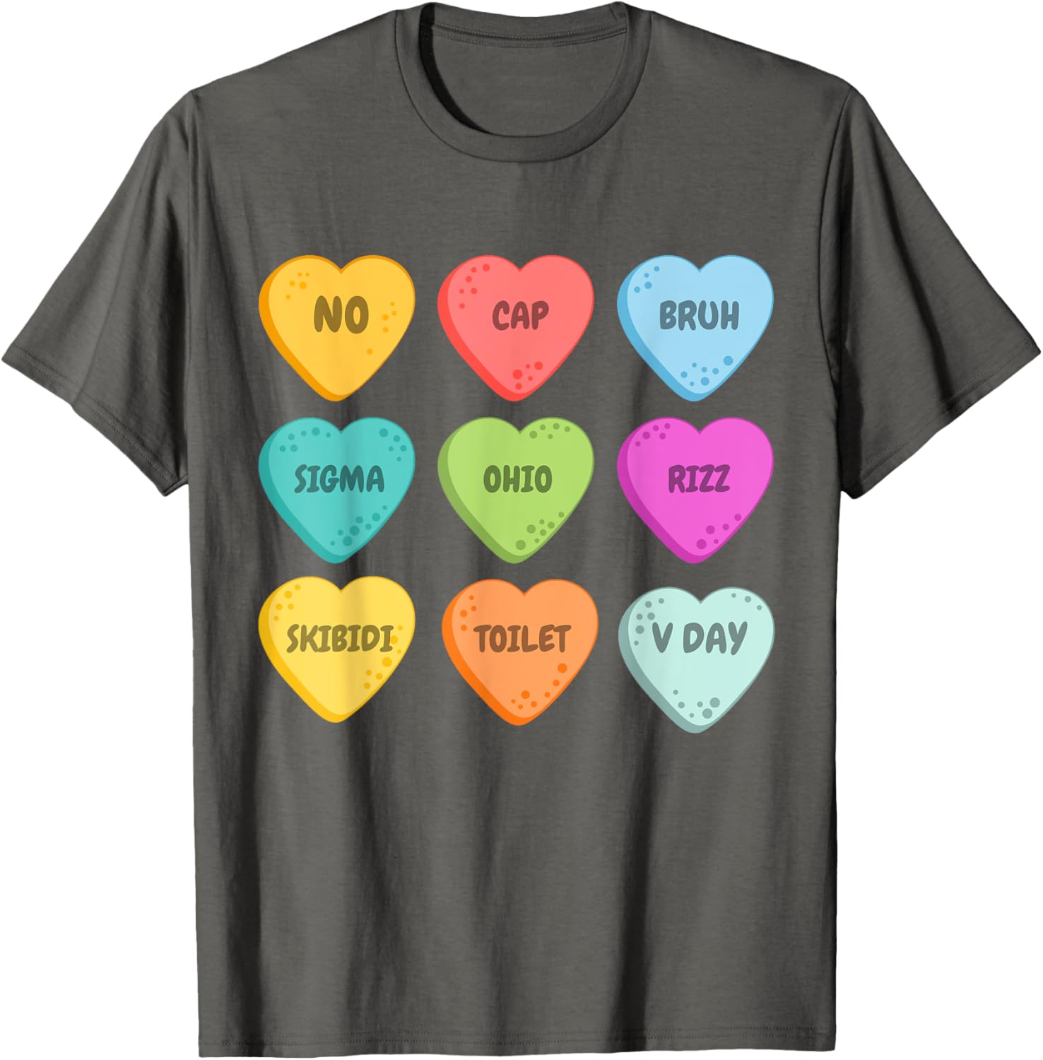 Skibidi Valentine's Day Rizz Candy Heart T-Shirt for Groovy Love Vibes - 2
