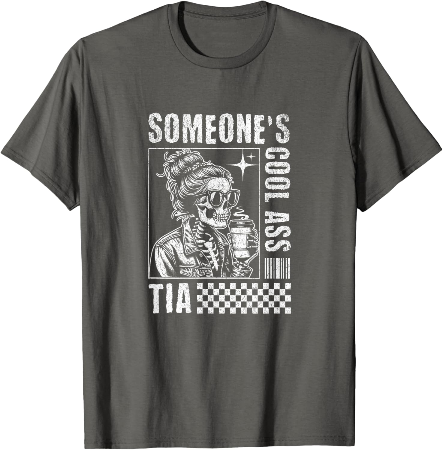 Funny Skeleton Coffee T-Shirt for Cool Tia - Perfect Gift Idea - 5