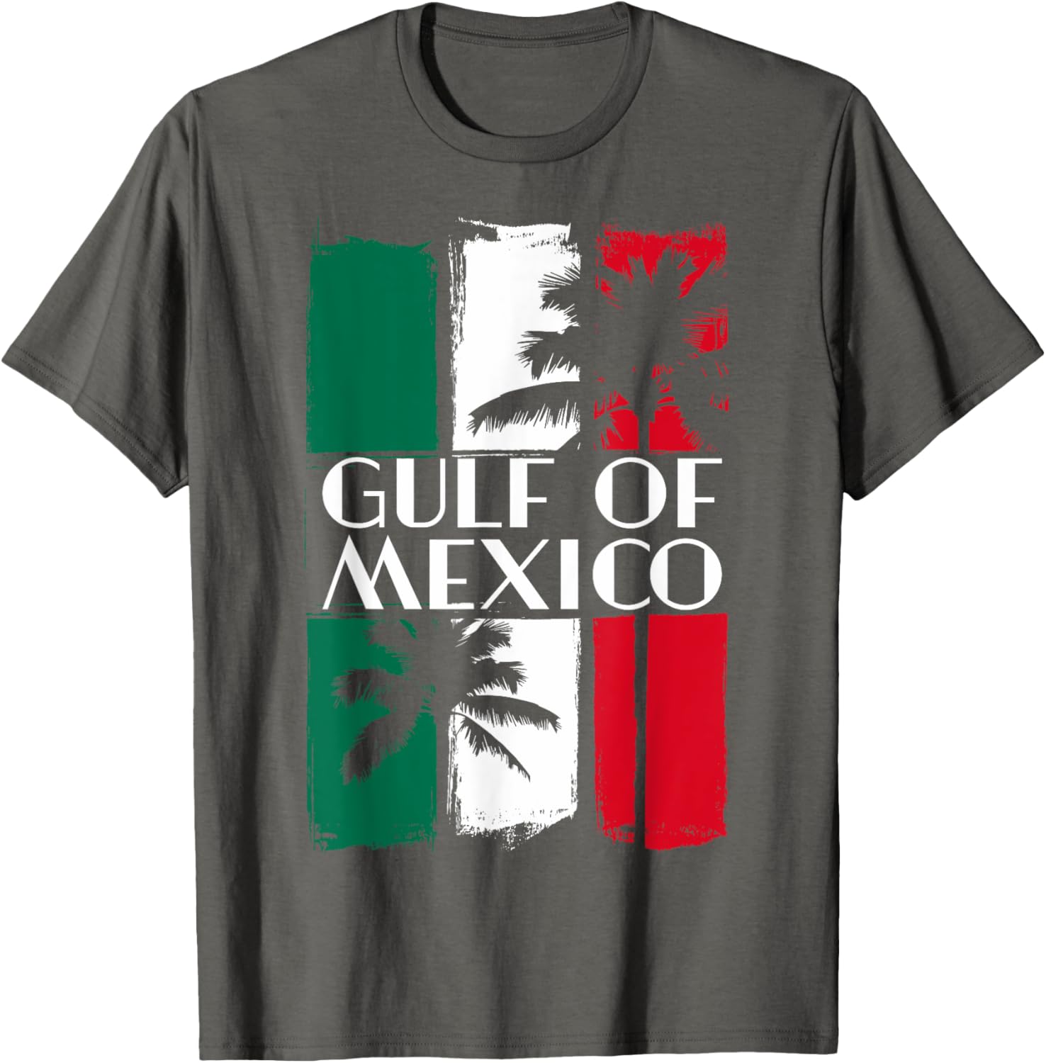 Gulf of Mexico T-Shirt with Mexican Flag Colors and Palm Trees - 5