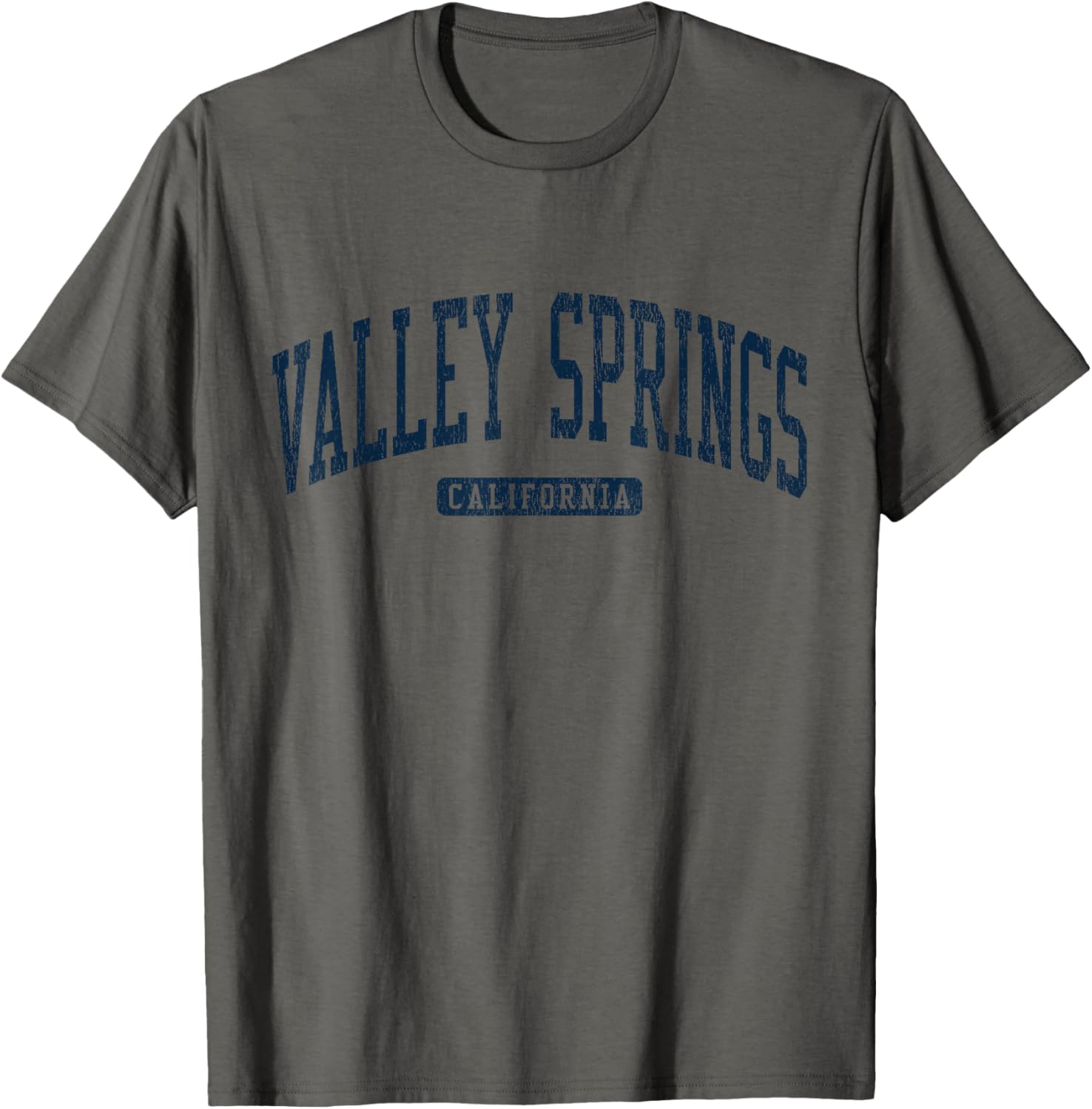 Valley Springs California College Style Blue T-Shirt for Students and Alumni - 1