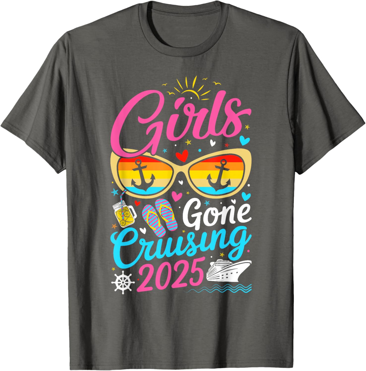 Girls Gone Cruising Vacation 2025 Party Cruise T-Shirt for Fun Adventures - 14