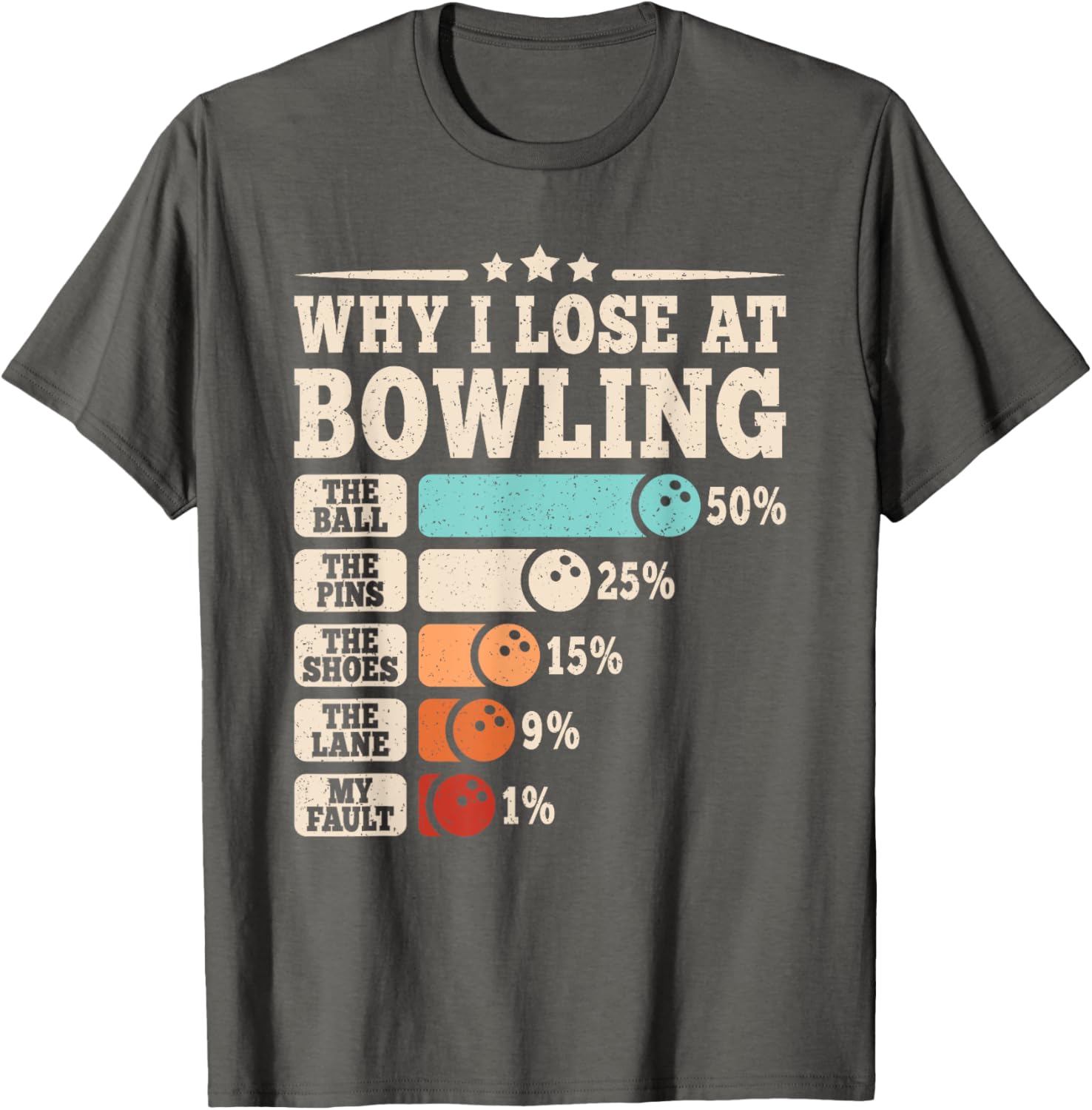 Funny Vintage Why I Lose at Bowling T-Shirt for Men and Women - 2