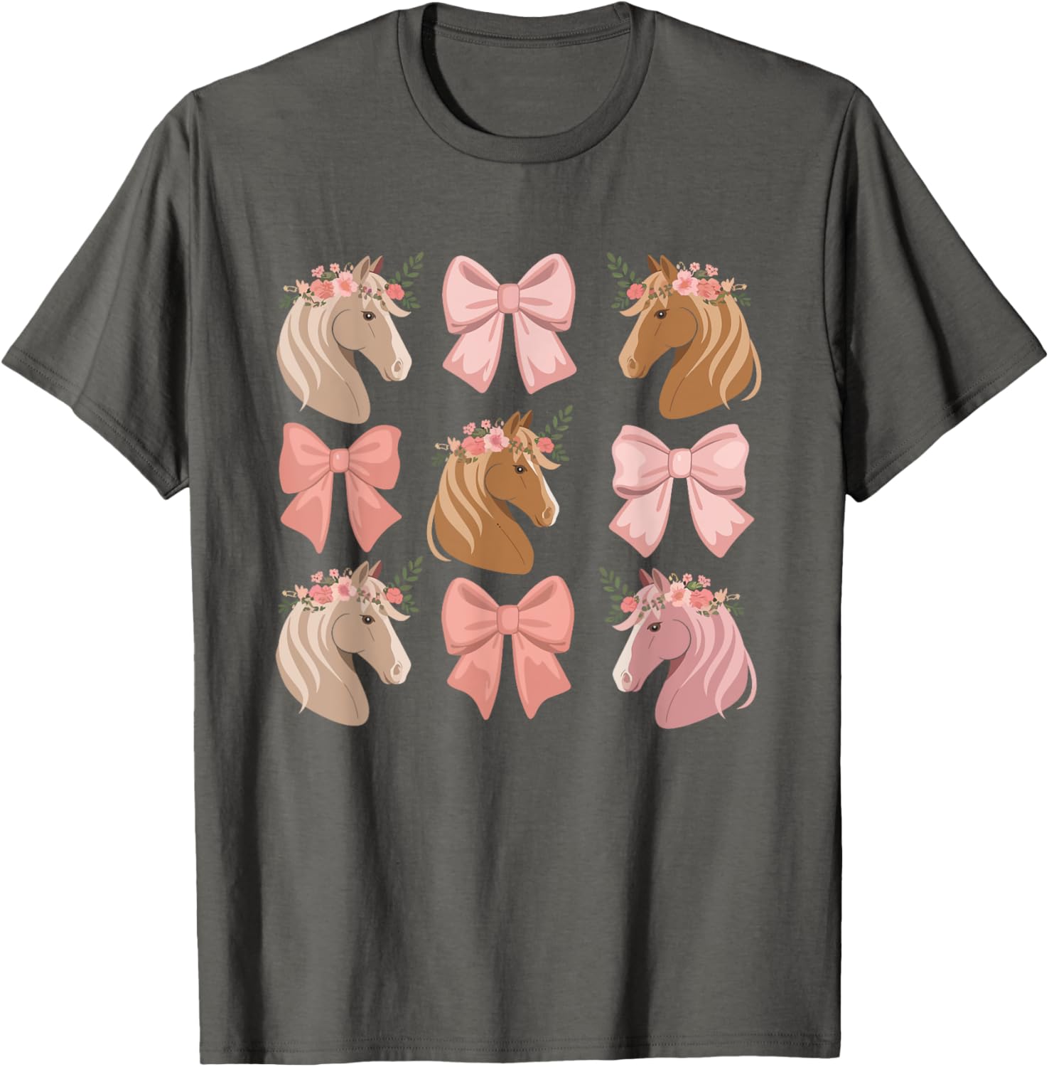 Coquette Wild Flowers Horse Lover T-Shirt for Equestrian Enthusiasts - 1