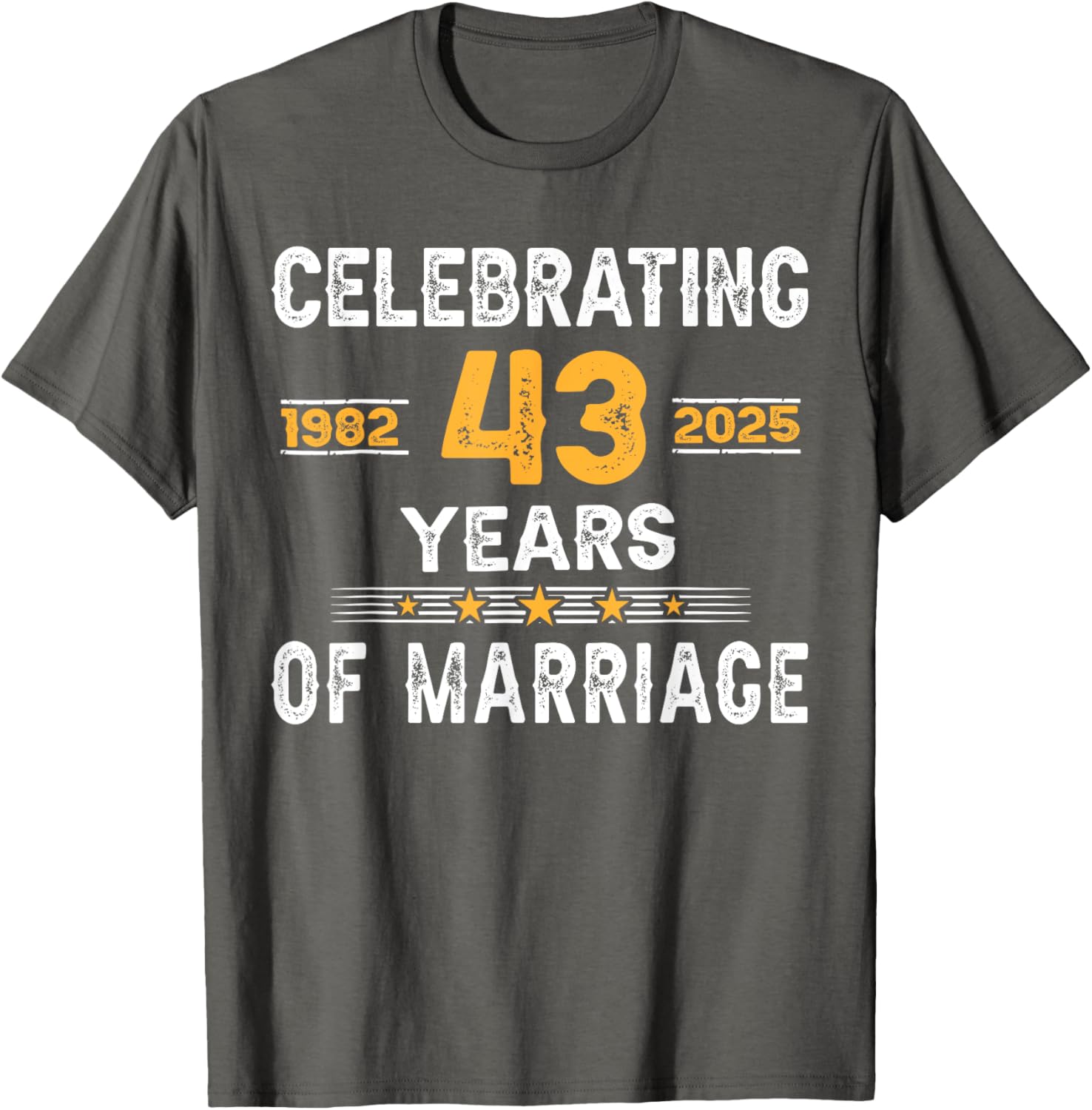 43rd Wedding Anniversary T-Shirt for Couples Married Since 1982 - 7