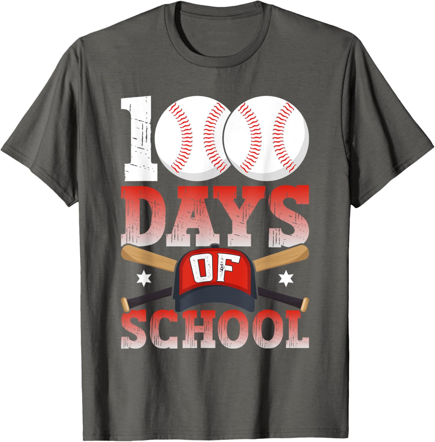 100 Days of School Baseball T-Shirt for Kids Boys Fun 100th Day Celebration - 4