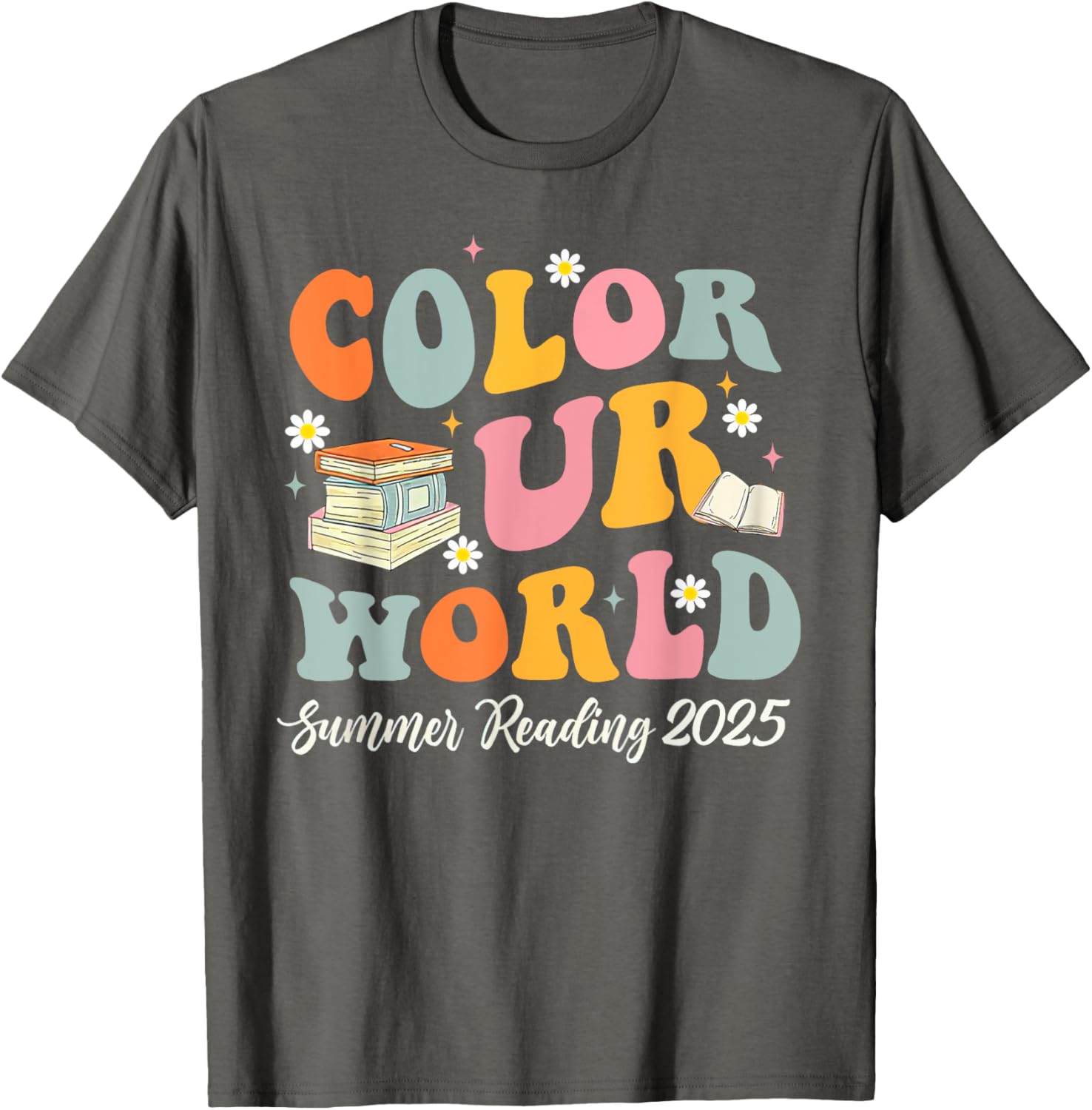 Retro Groovy Summer Reading Program 2025 T-Shirt for Kids and Adults - 4
