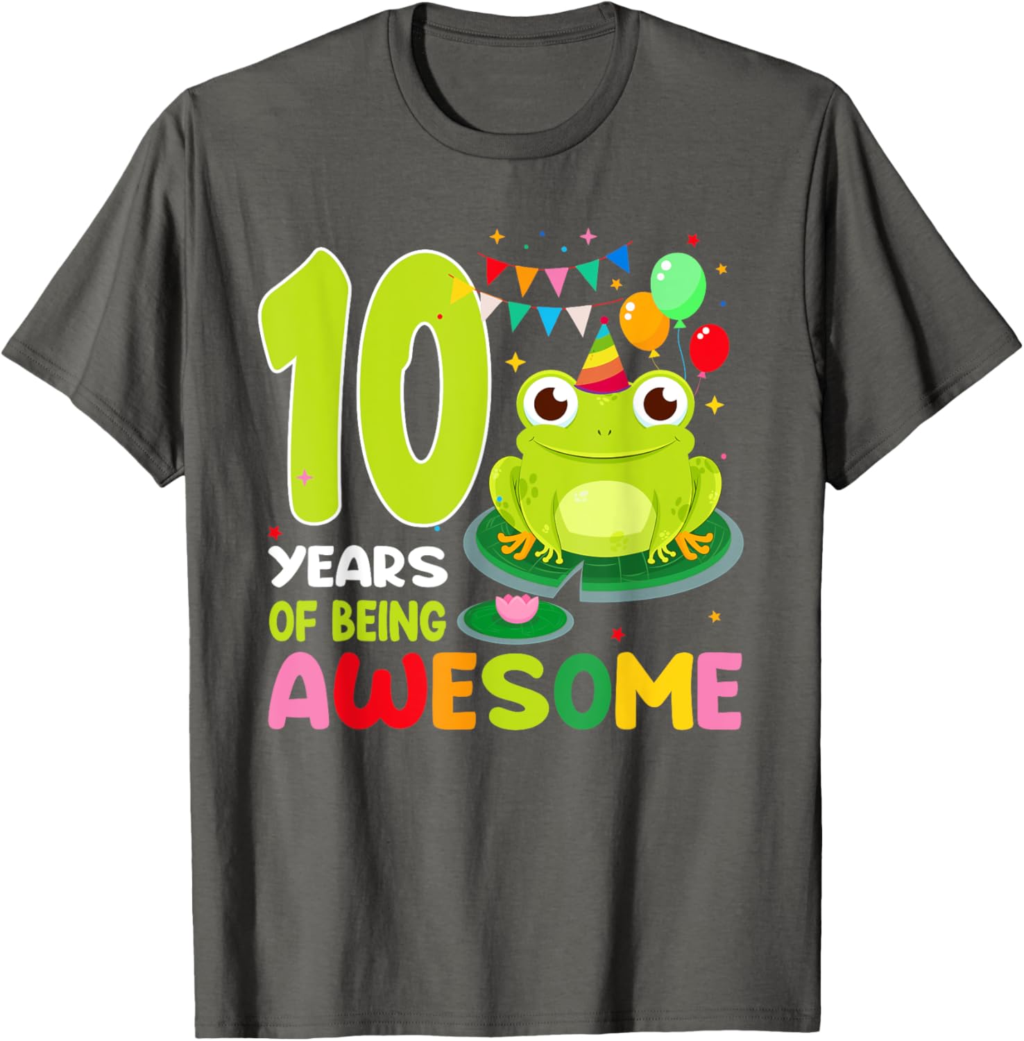 10th Birthday Frog Lover T-Shirt Celebrating 10 Years of Awesome Fun - 2