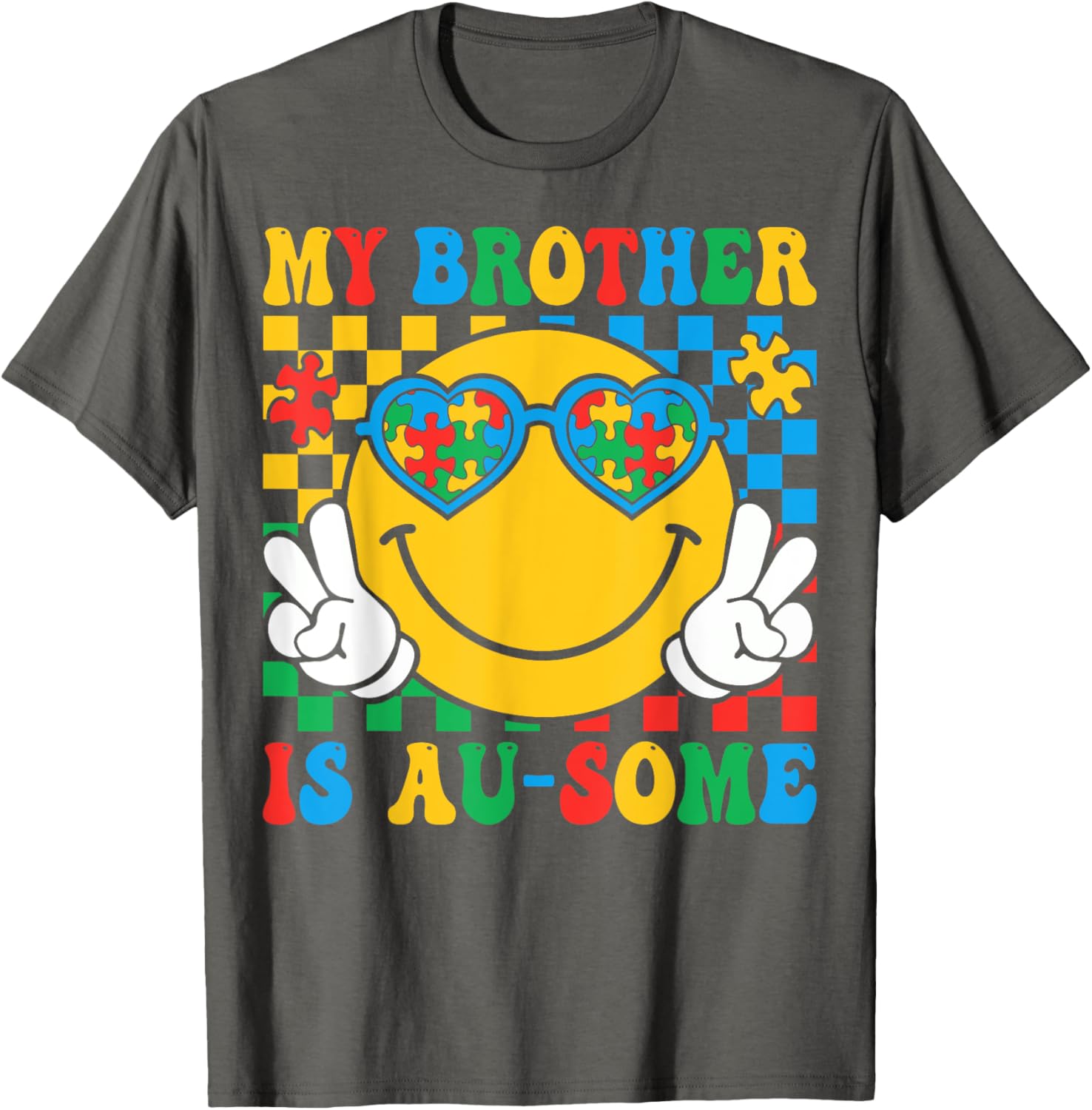 My Brother Is Awesome Autism Awareness T-Shirt for Sisters and Kids - 2