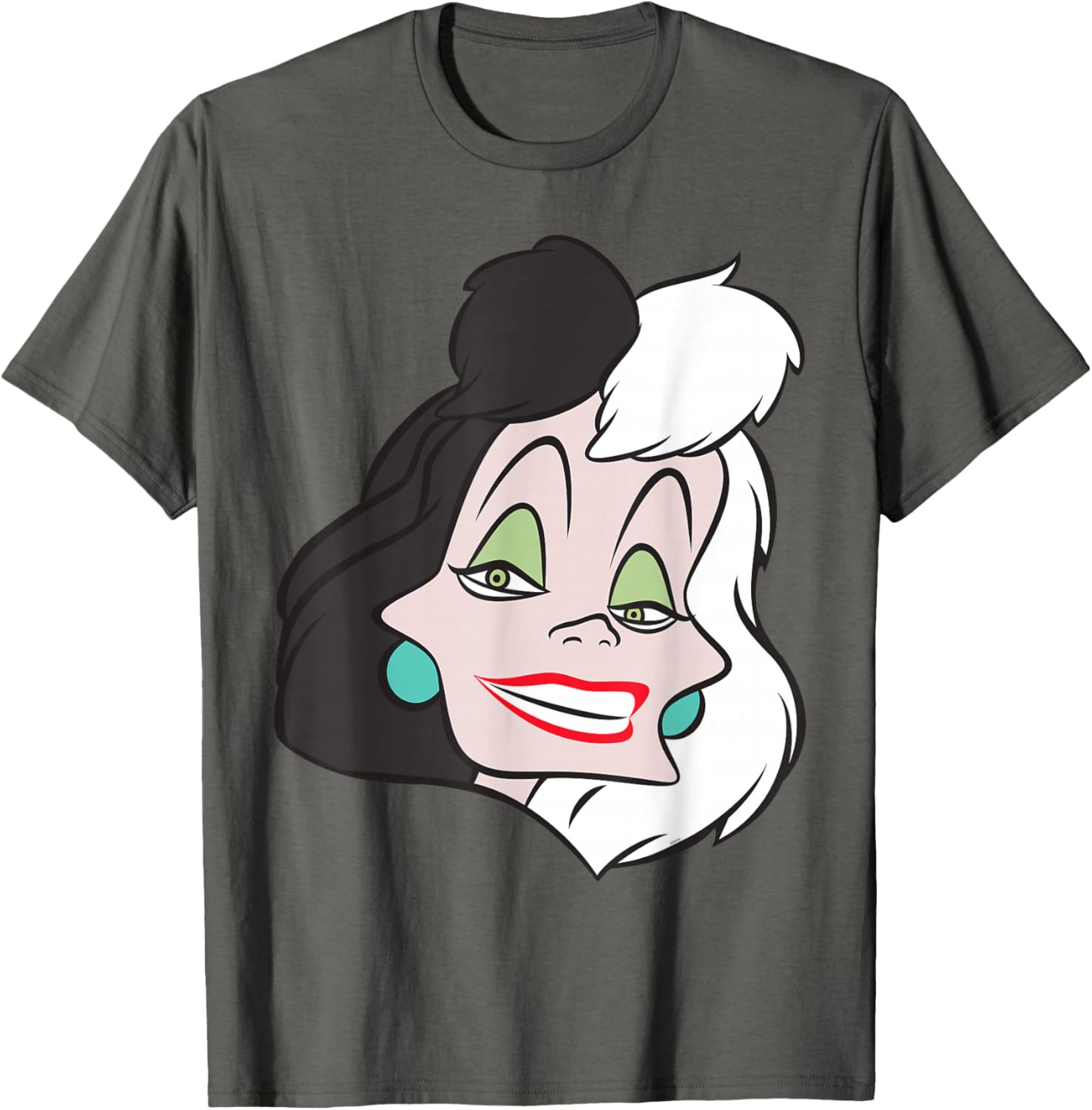 Fashionable Cruella De Vil Big Face T-Shirt for Disney Villains Fans - 9