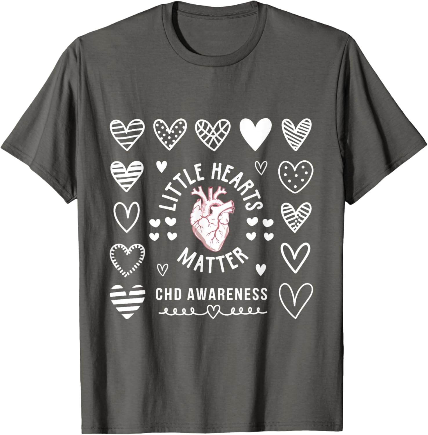 Heart Anatomy Valentine CHD Awareness T-Shirt for Heart Health Support - 8