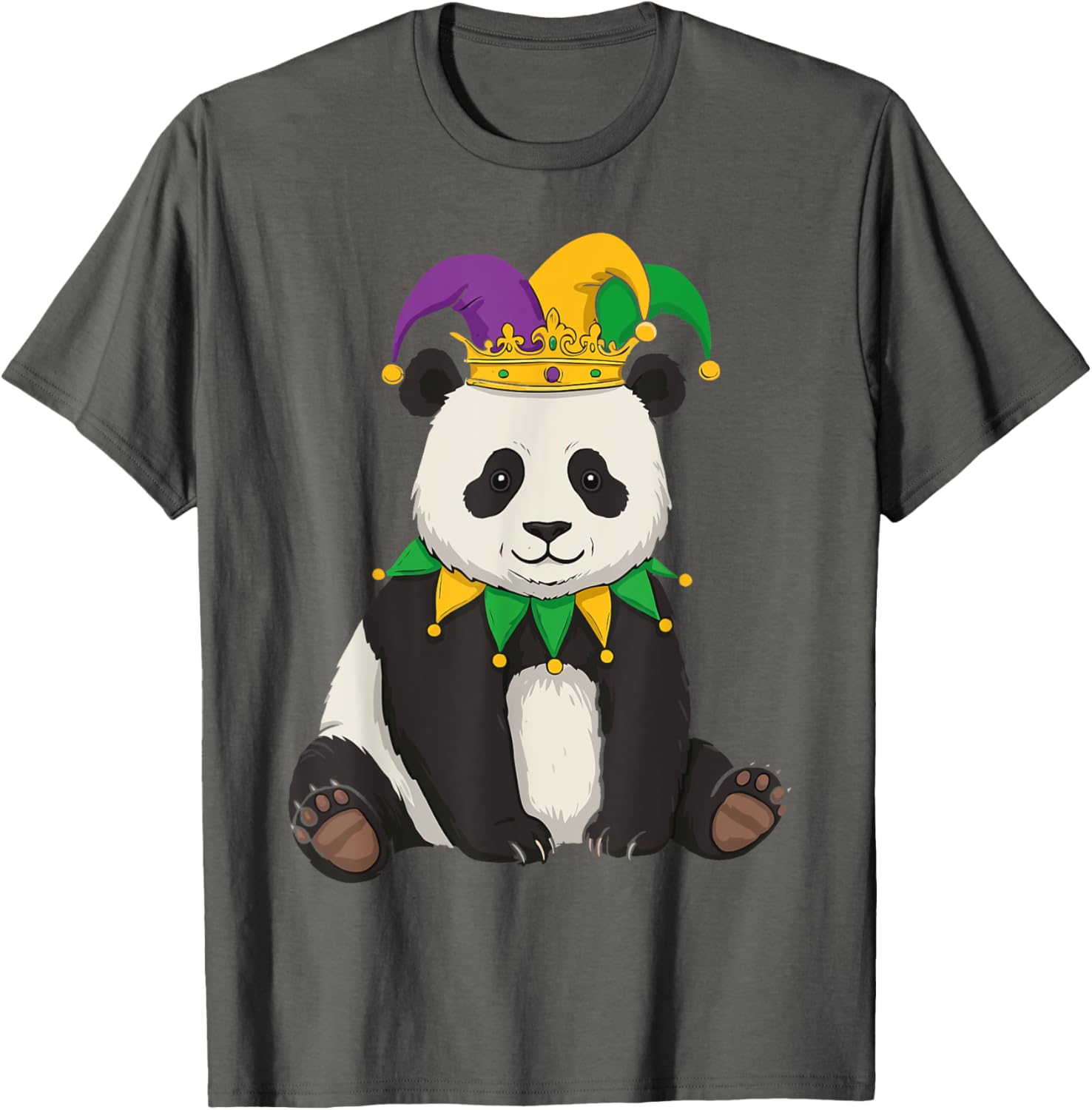 Funny Panda Mardi Gras Jester Hat Tee Cute Gift T-Shirt for All Ages - 21