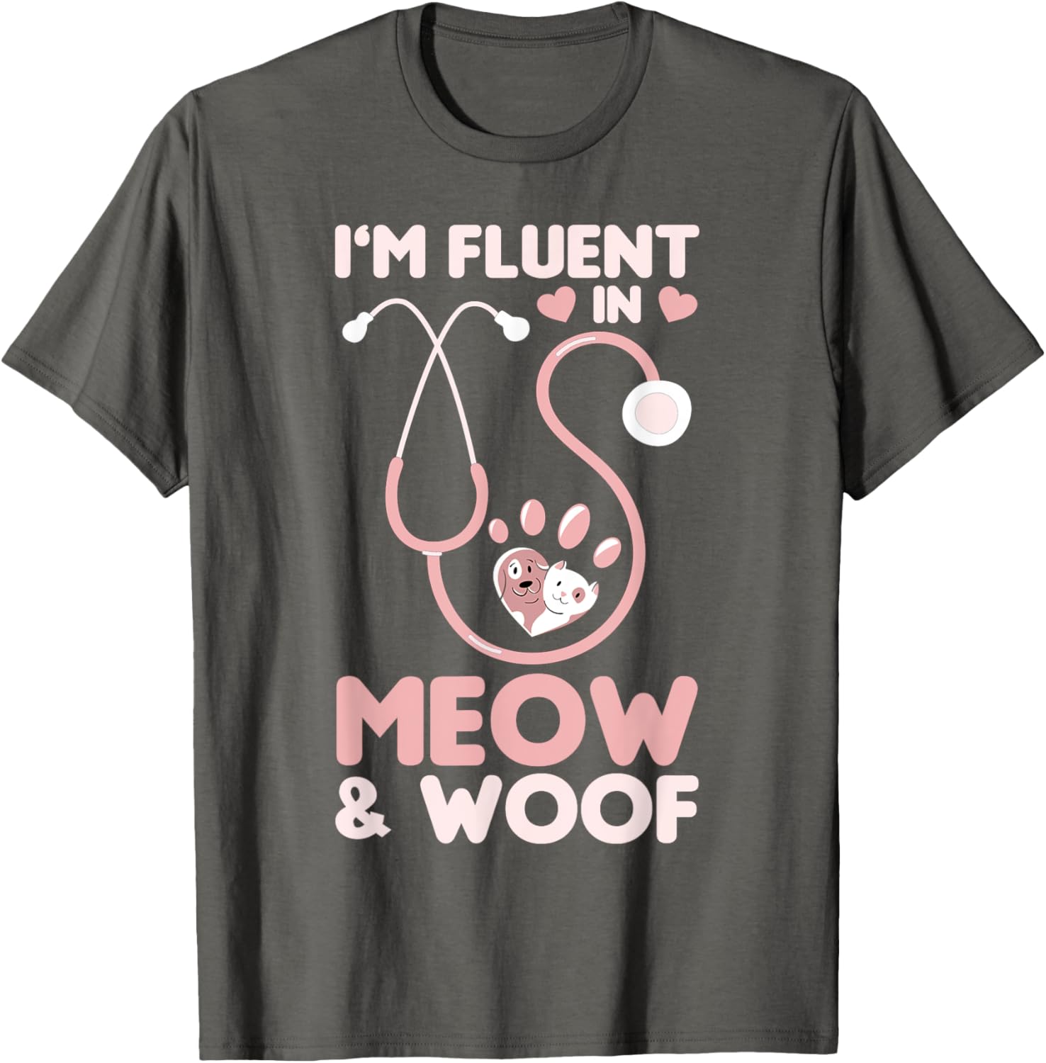 Cute Veterinary Design Stethoscope Paw Vet Tech T-Shirt for Animal Lovers - 7