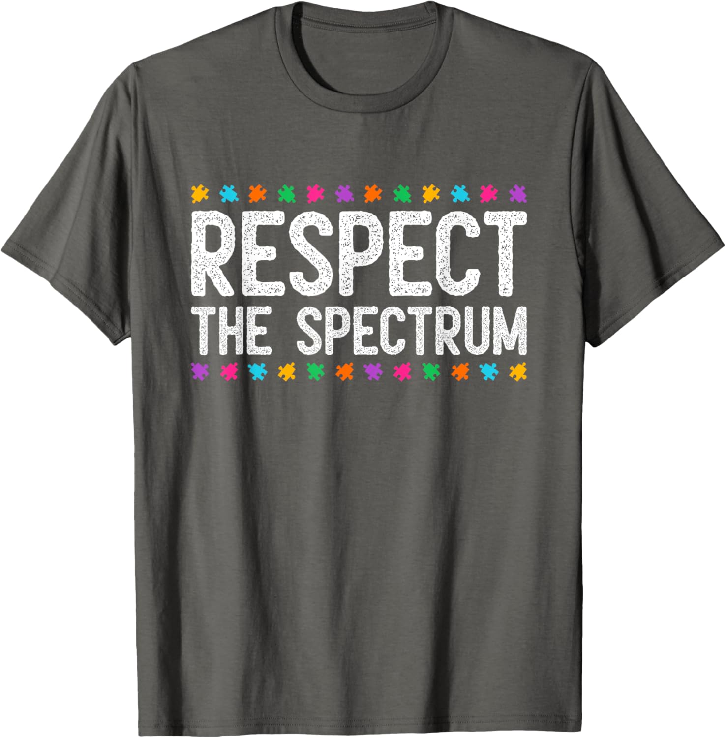Respect The Spectrum Autism Awareness Puzzle Piece Warrior T-Shirt - 17