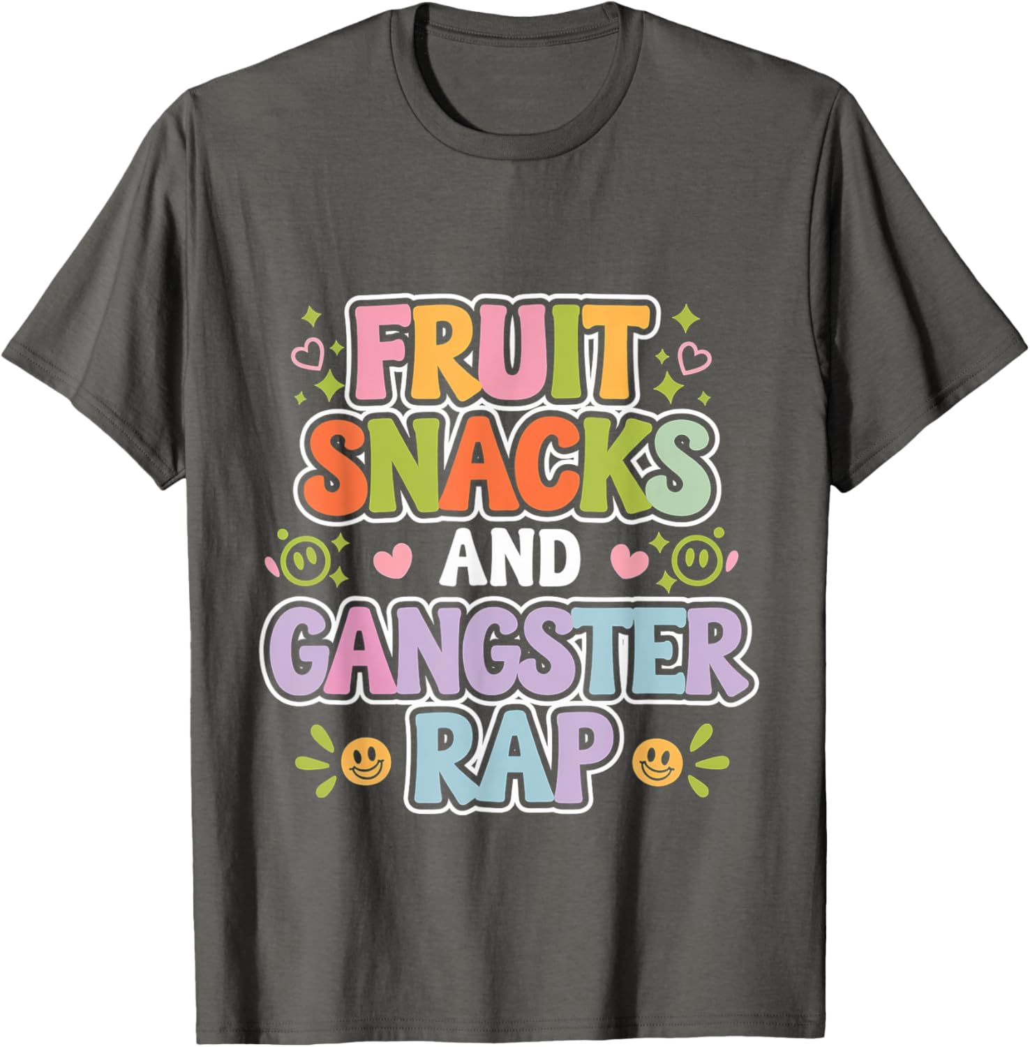 Fun Fruit Snacks and Gangster Rap Kid-Friendly Humor T-Shirt for Kids - 23