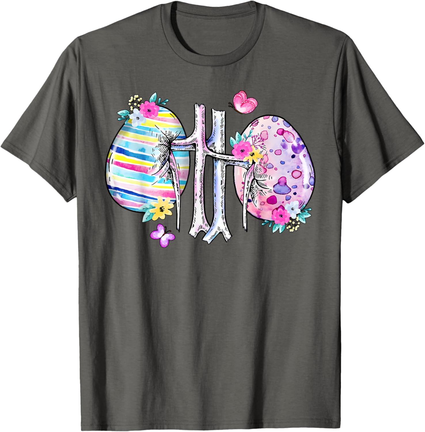 Floral Kidney Easter Egg T-Shirt for Dialysis Nurses and Technicians - 6