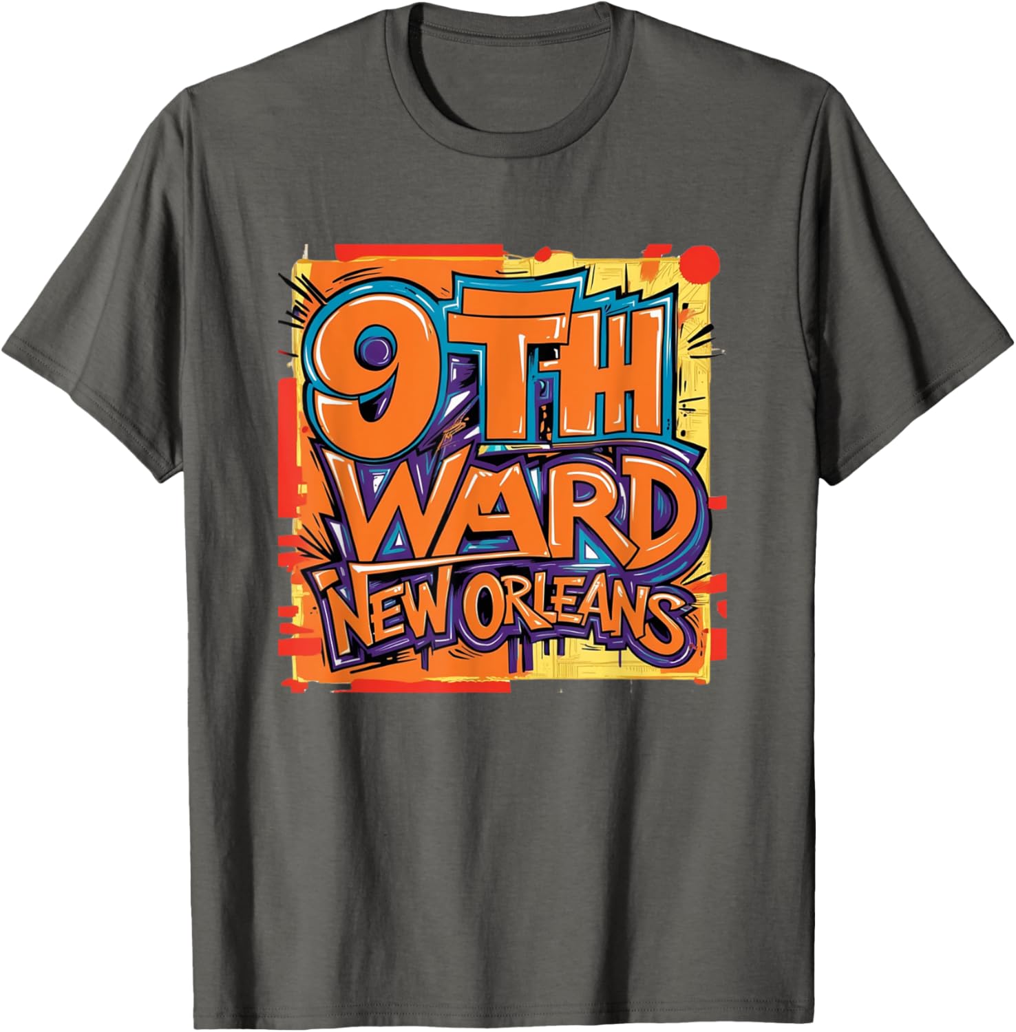 9th Ward Graffiti Art T-Shirt New Orleans Unique Style Clothing - 9