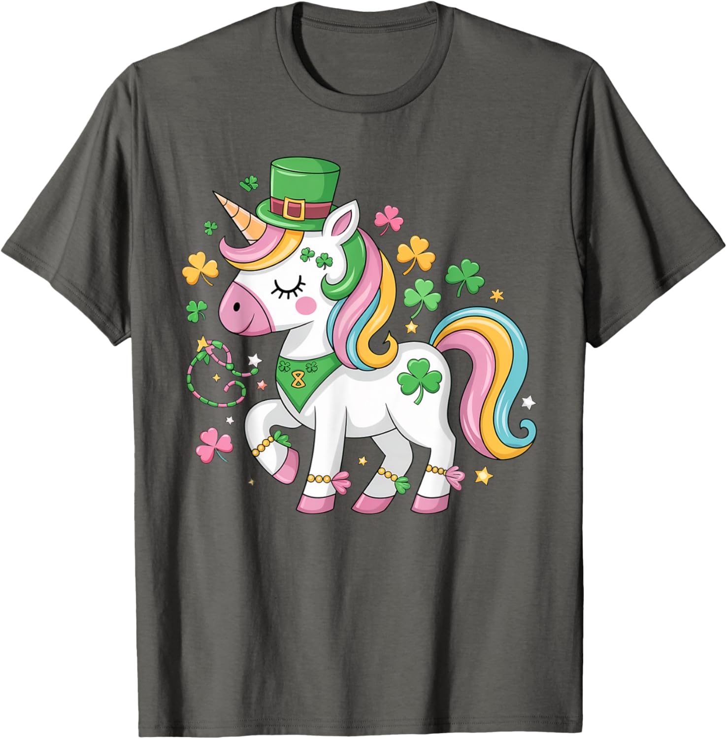 Cute Girls St Patricks Day Unicorn Shamrock Lepricorn T-Shirt for Kids - 7