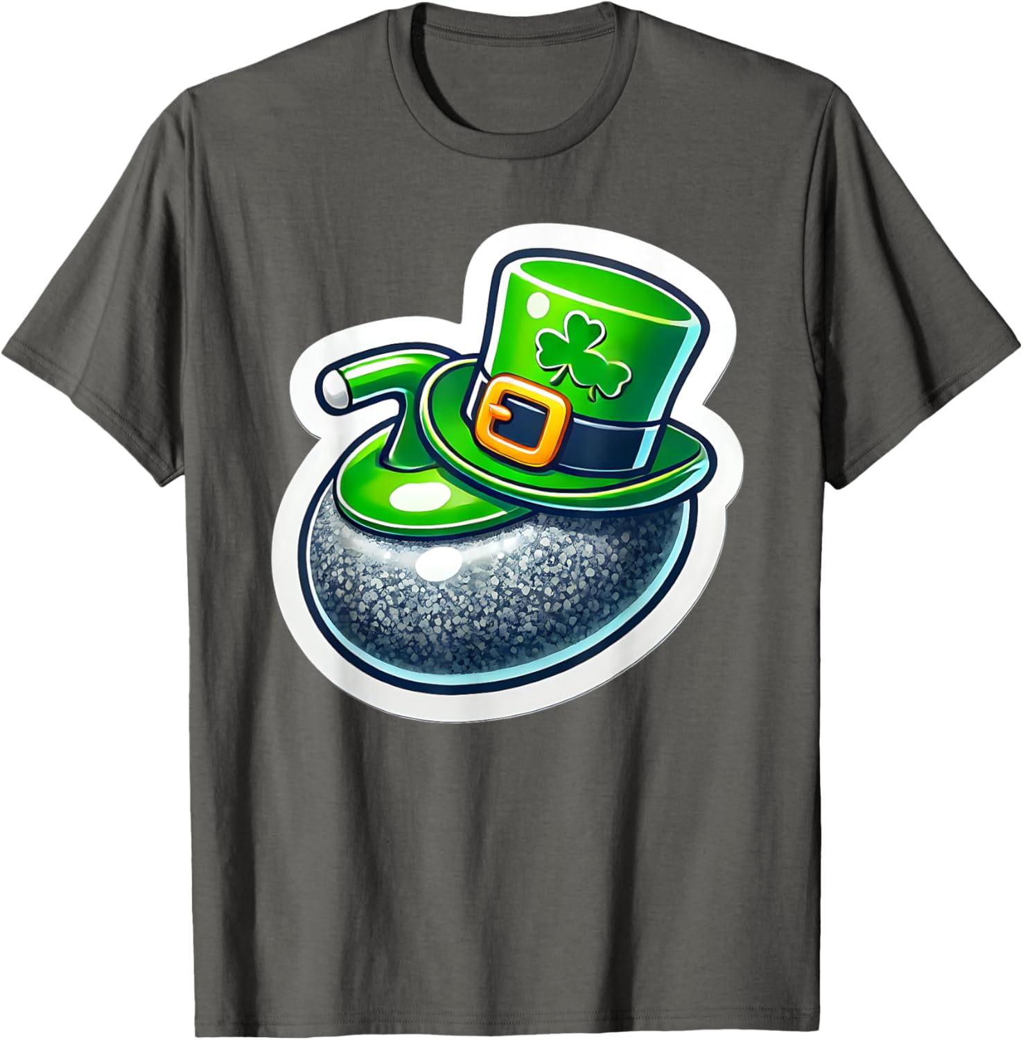 St. Patrick's Day Curling Stone Hat Irish Spirit Funny T-Shirt for Fun - 29