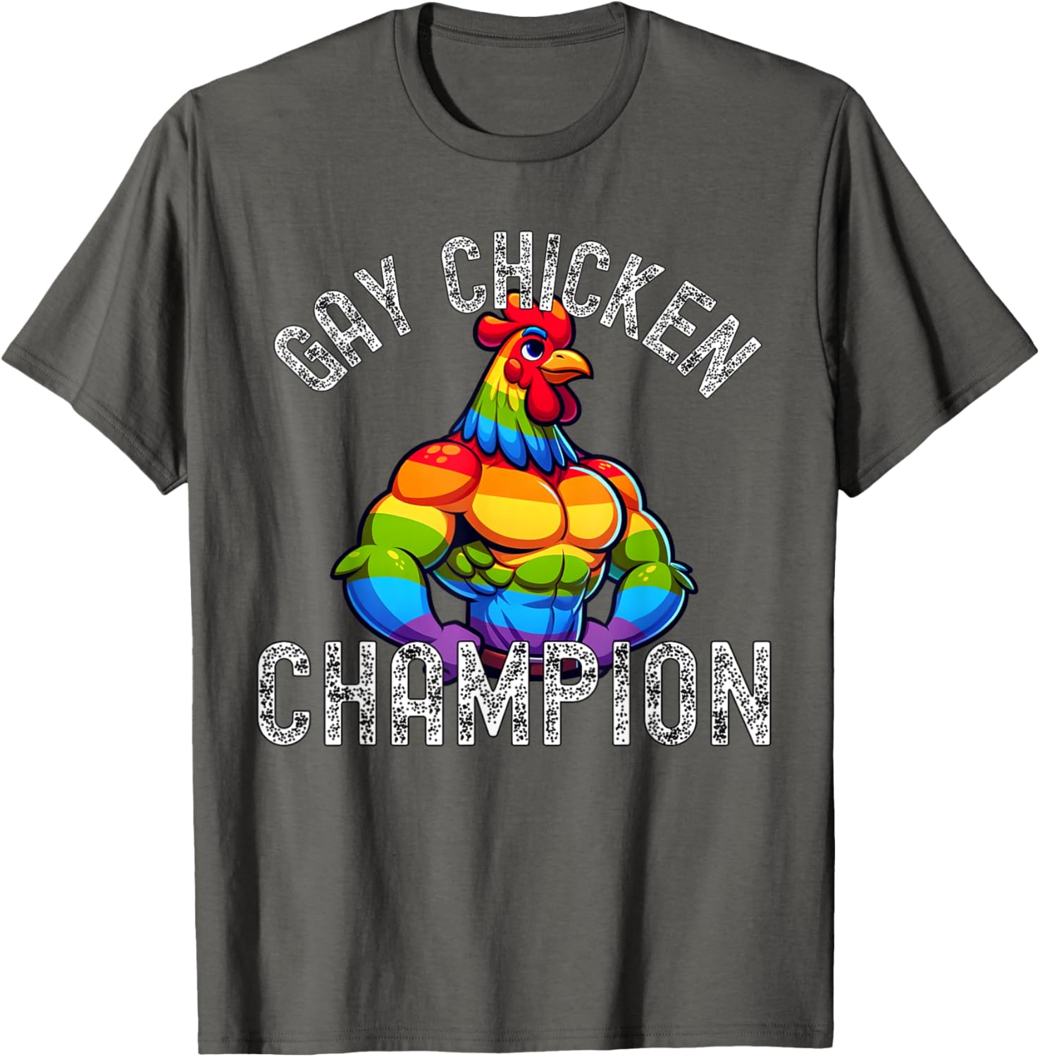 Gay Chicken Champion T-Shirt Fun Pride Apparel for LGBTQ+ Enthusiasts - 10