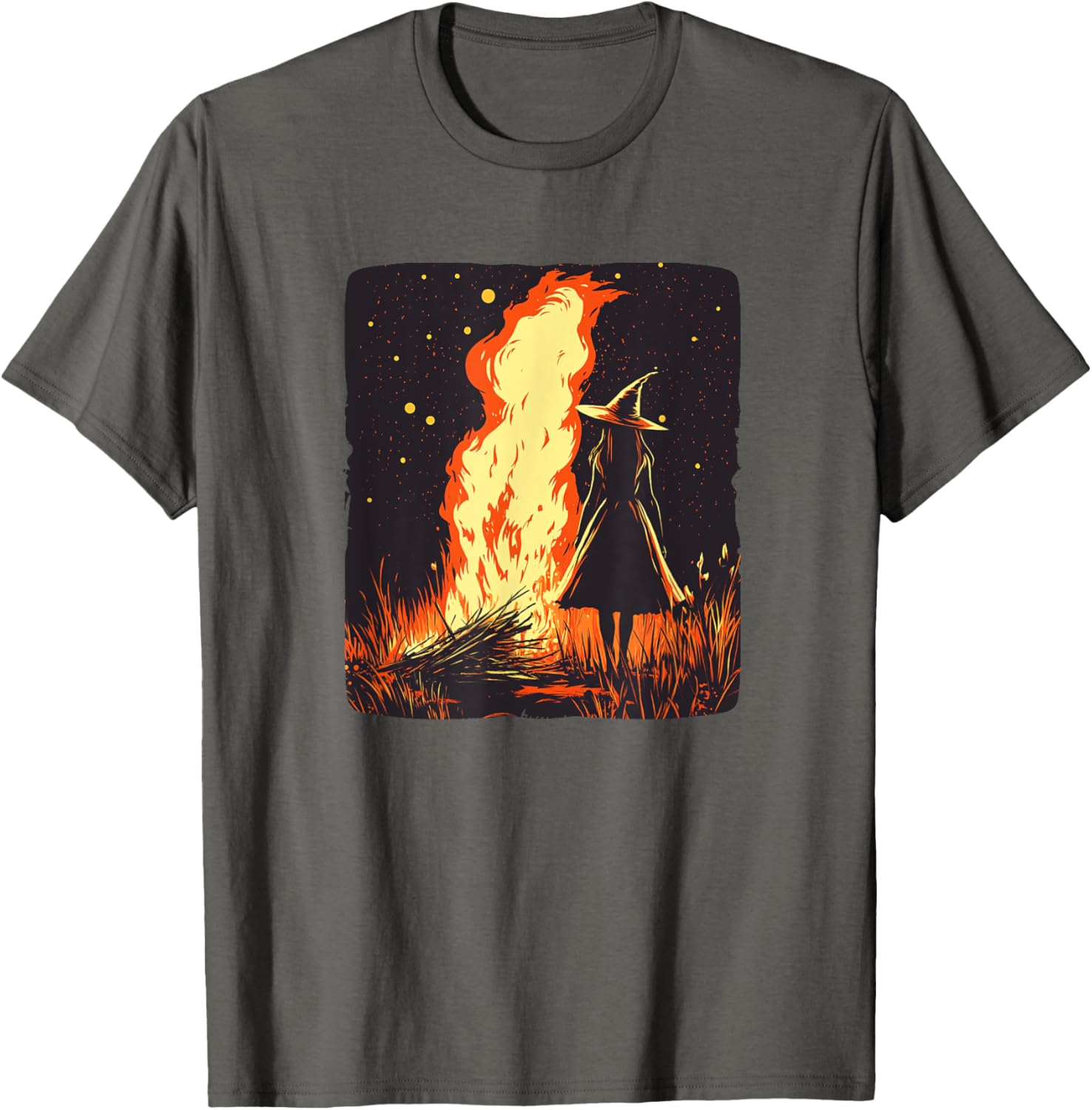 Spellbinding Witch and Bonfire Magic T-Shirt for Enchanting Nights - 21