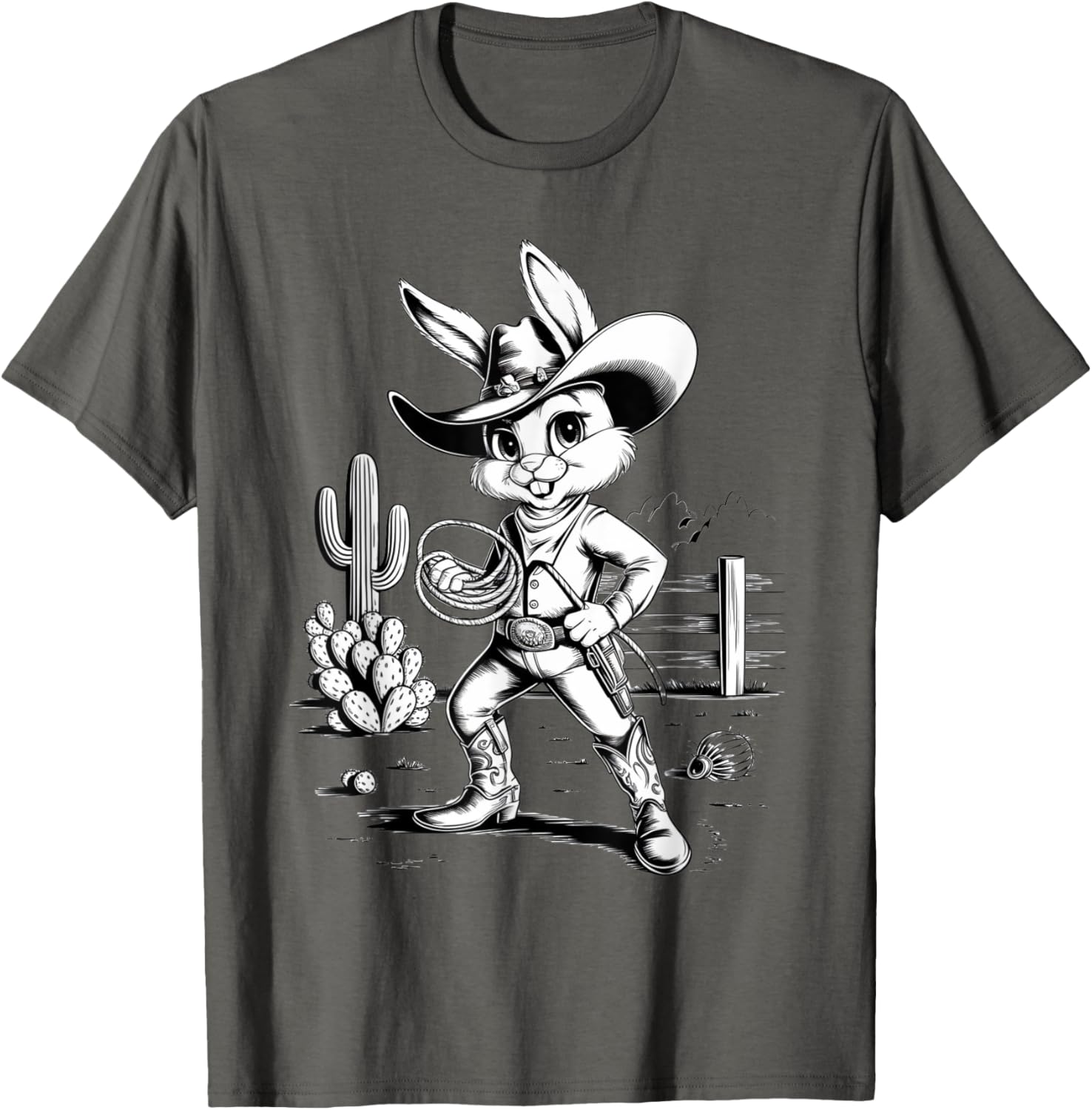 Cowboy Bunny Western Adventure T-Shirt for Fun Desert Inspired Style - 6