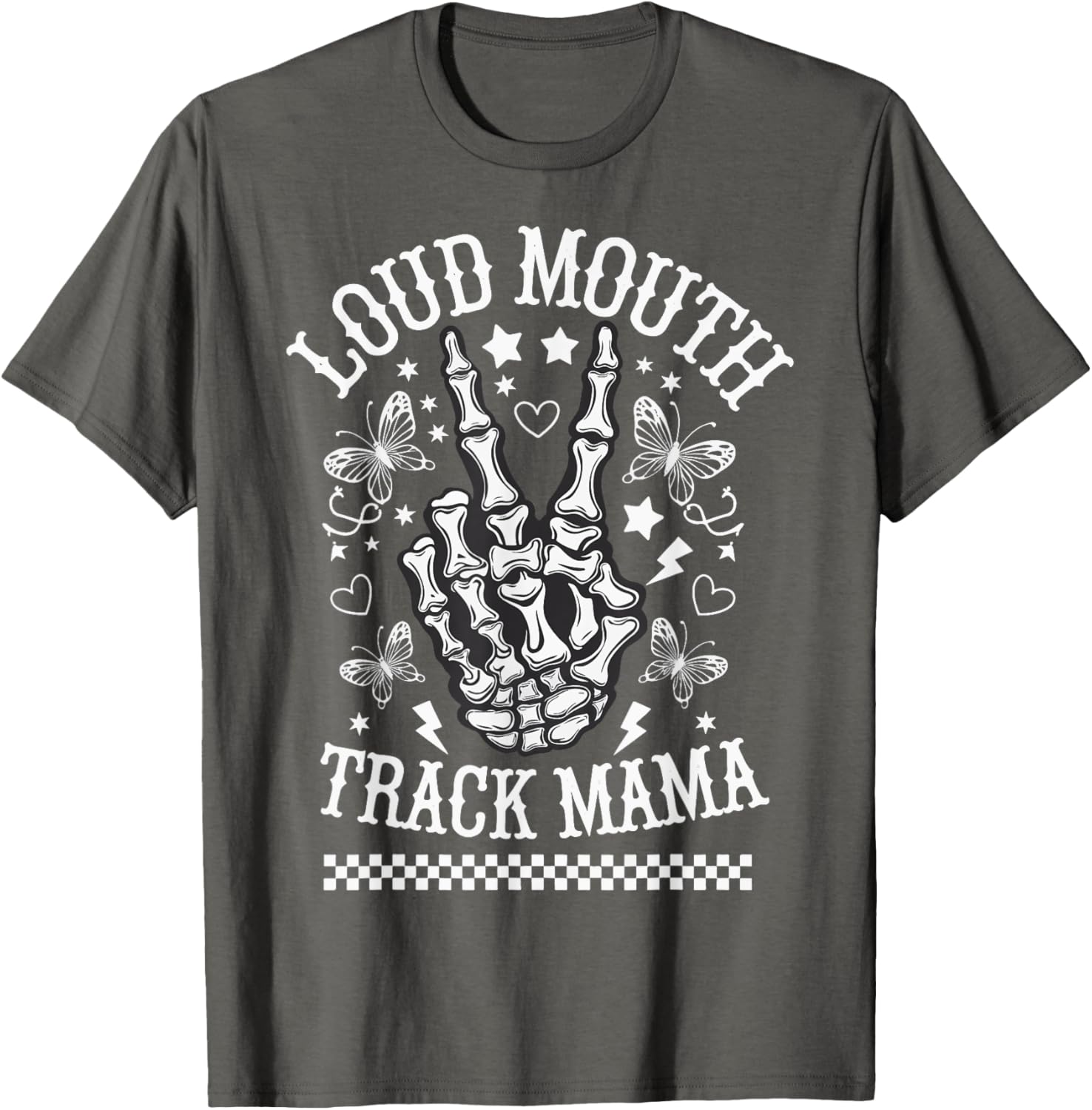 Fun Loud Mouth Track Mama T-Shirt for Stylish Moms on the Go - 6