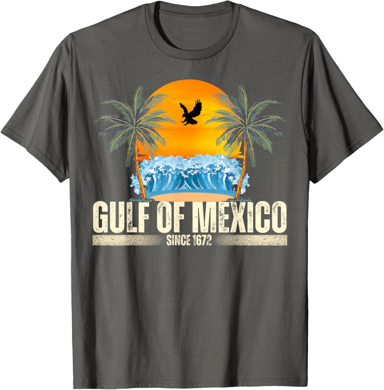 Vintage Gulf of Mexico Beach T-Shirt Since 1672 Retro Style Clothing - 12