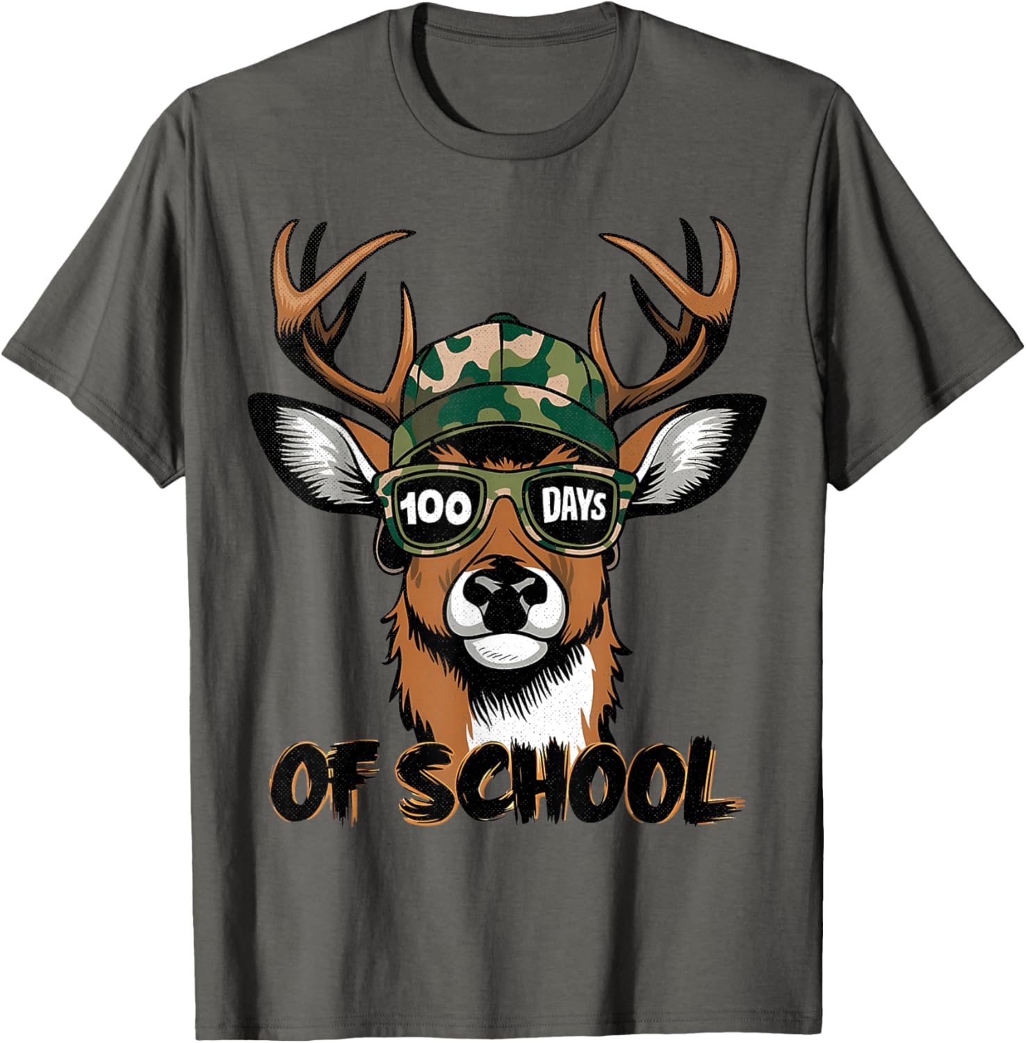 100 Days of School Deer Hunting T-Shirt for Kids Fun and Stylish - 12