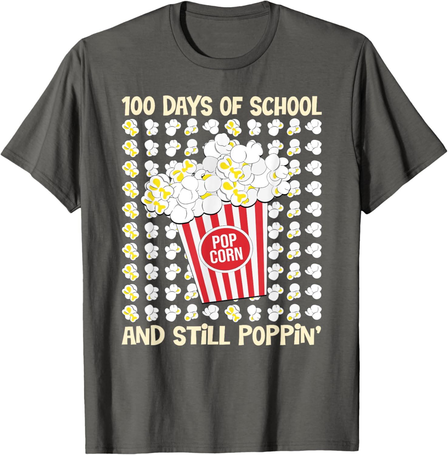 100 Days of School Loving Popcorn T-Shirt for Kids and Adults - 7
