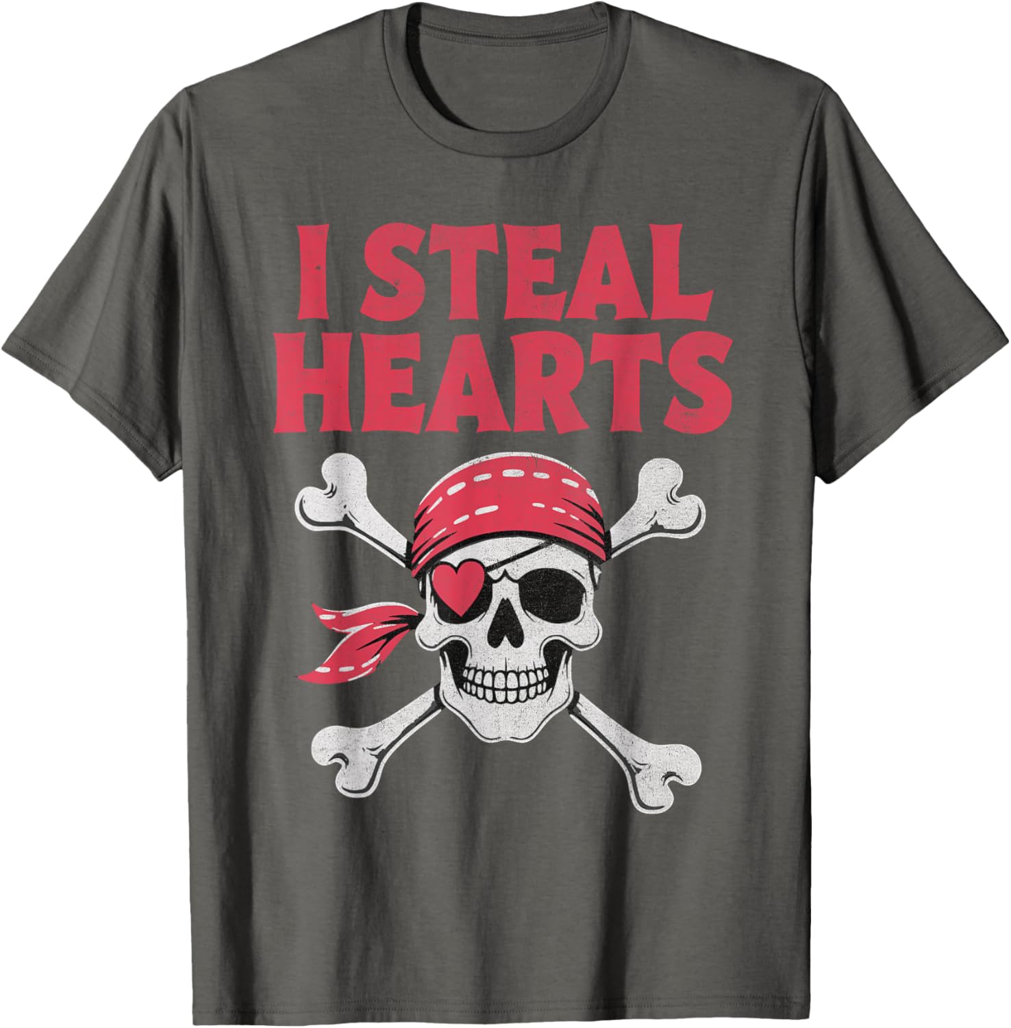 I Steal Hearts Pirate Skull T-Shirt for Kids - Perfect Valentine's Gift - 12