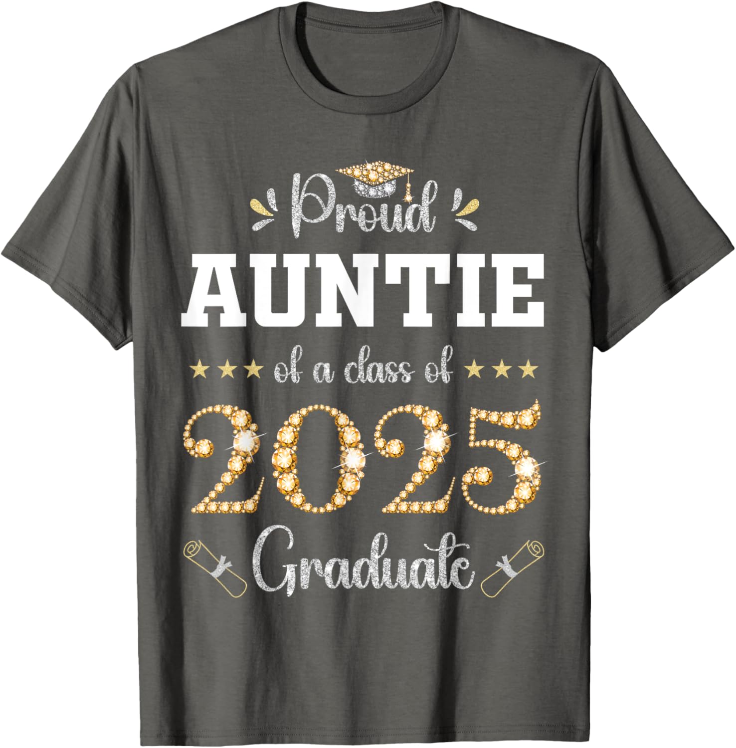 Proud Auntie of 2025 Graduate Graduation T-Shirt for Celebrating Achievements - 18