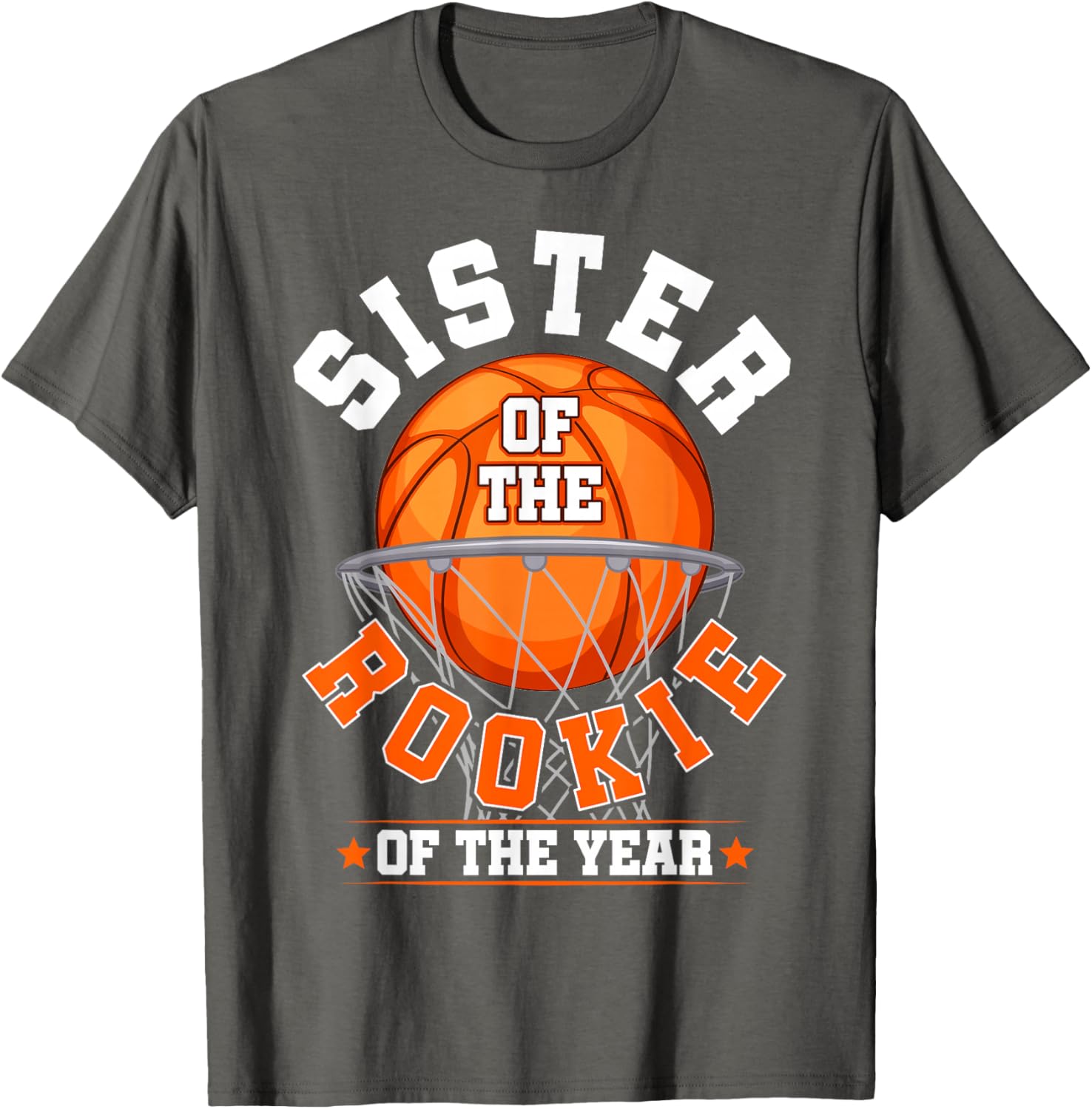 Adorable Sister of Rookie 1st Birthday Basketball Family Matching T-Shirt - 13