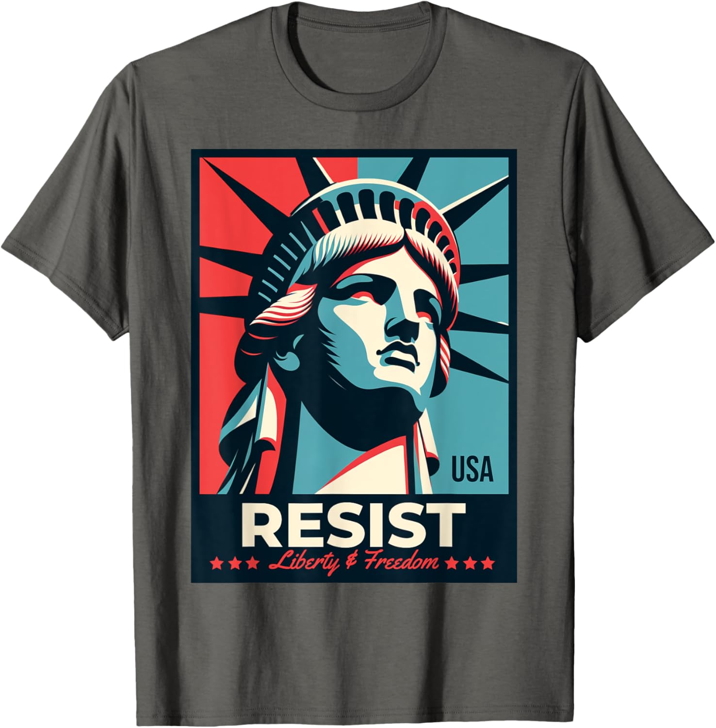 Resist T-Shirt with Statue of Liberty Design - Stylish Activist Apparel - 1