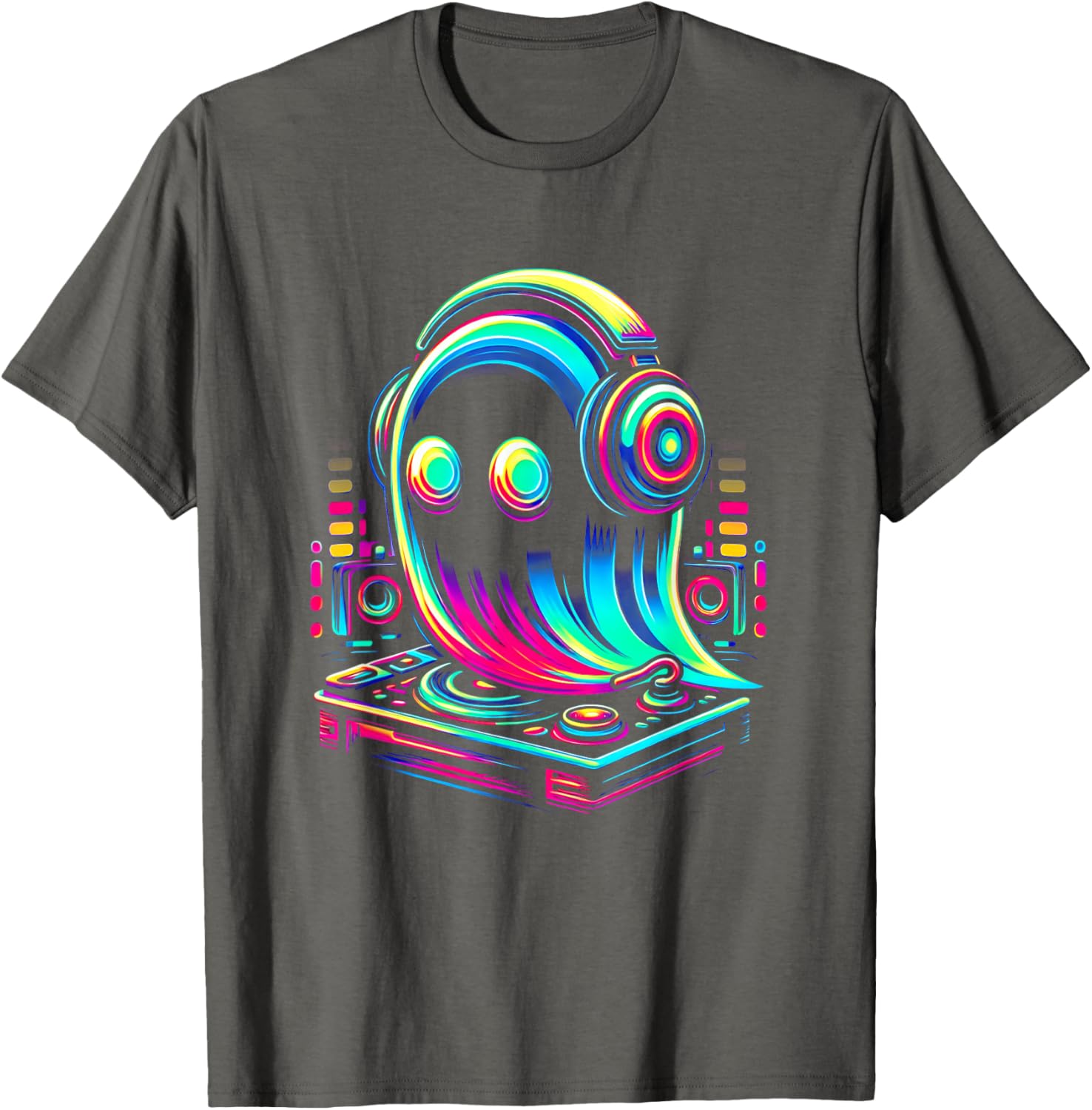 Ghost Optical EDM Rave DJ T-Shirt for House Music Festival Fans - 10