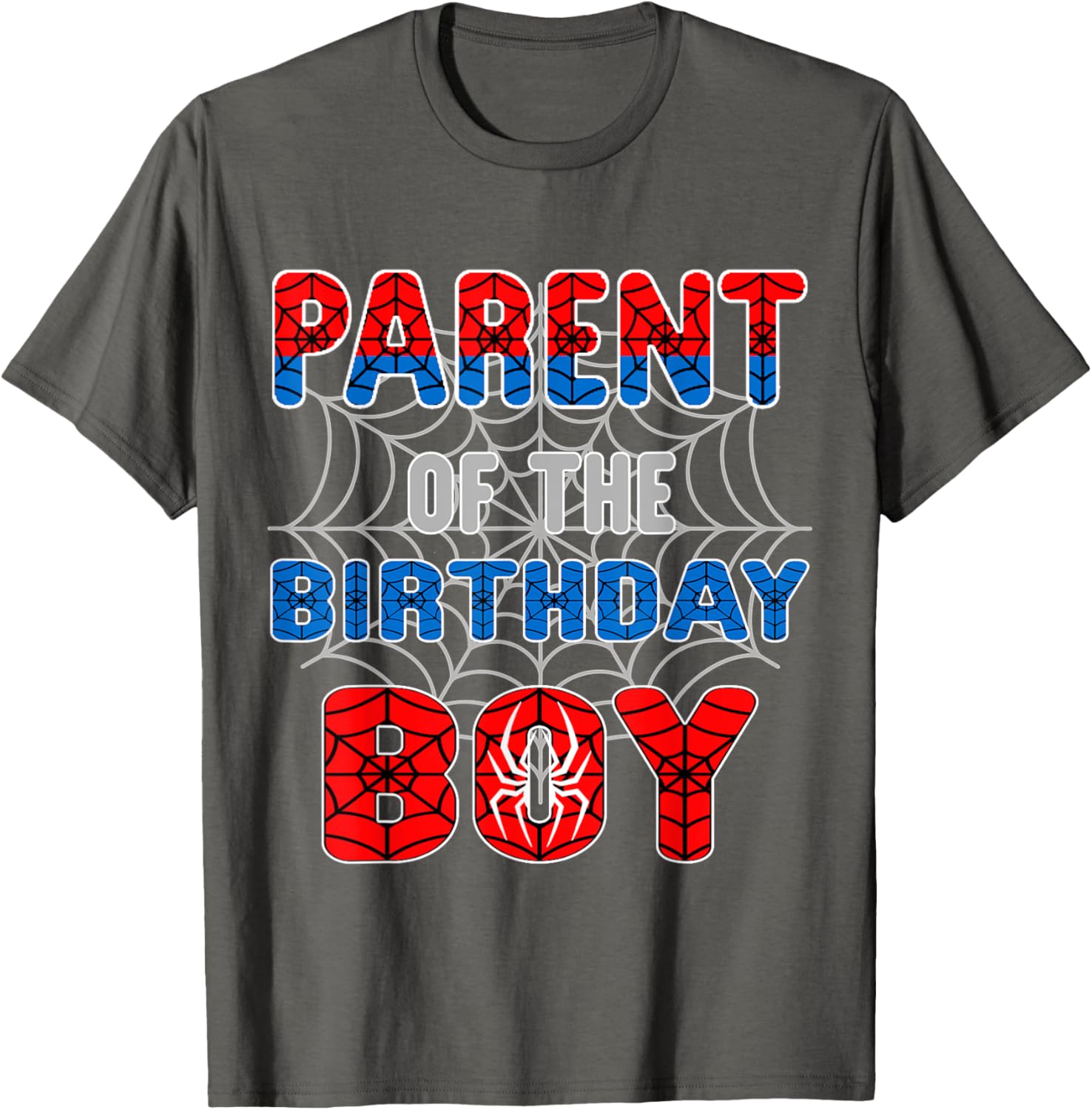 Spider Web Birthday Party T-Shirt for Proud Parents of the Birthday Boy - 18
