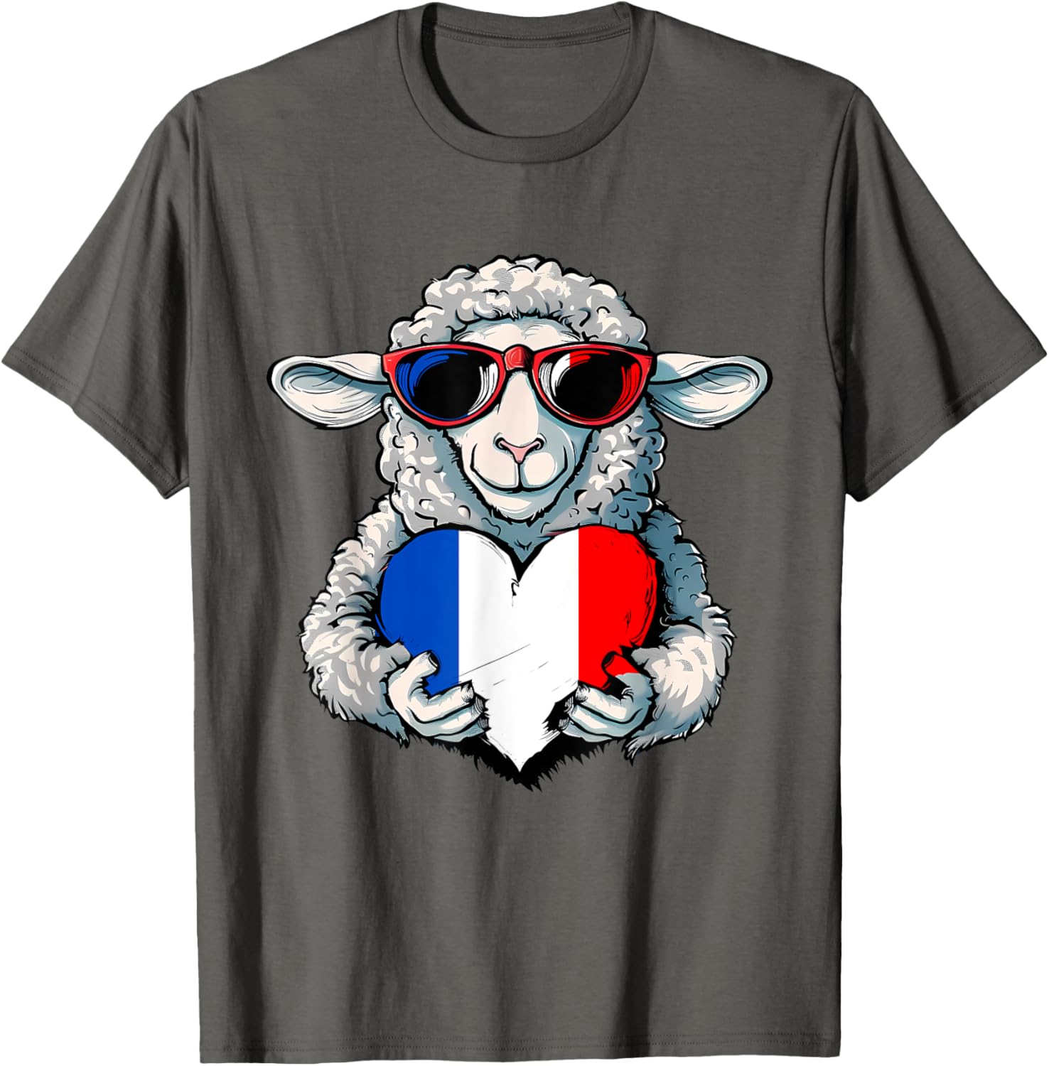 French Pride T-Shirt with France Flag and Sheep Design for Stylish Wear - 6