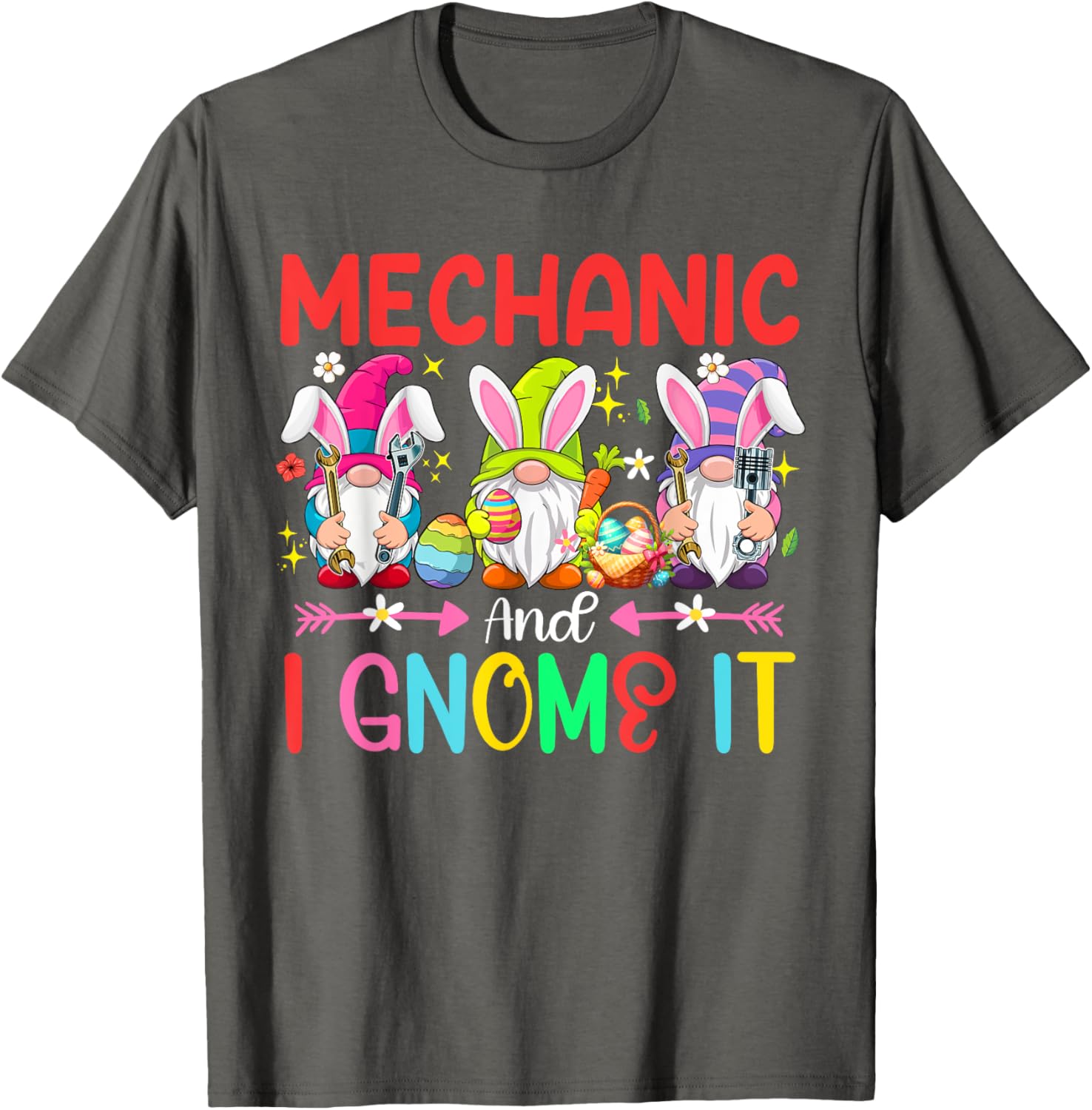 Funny Mechanic and Gnomes Easter Job Team T-Shirt for Gnome Lovers - 22