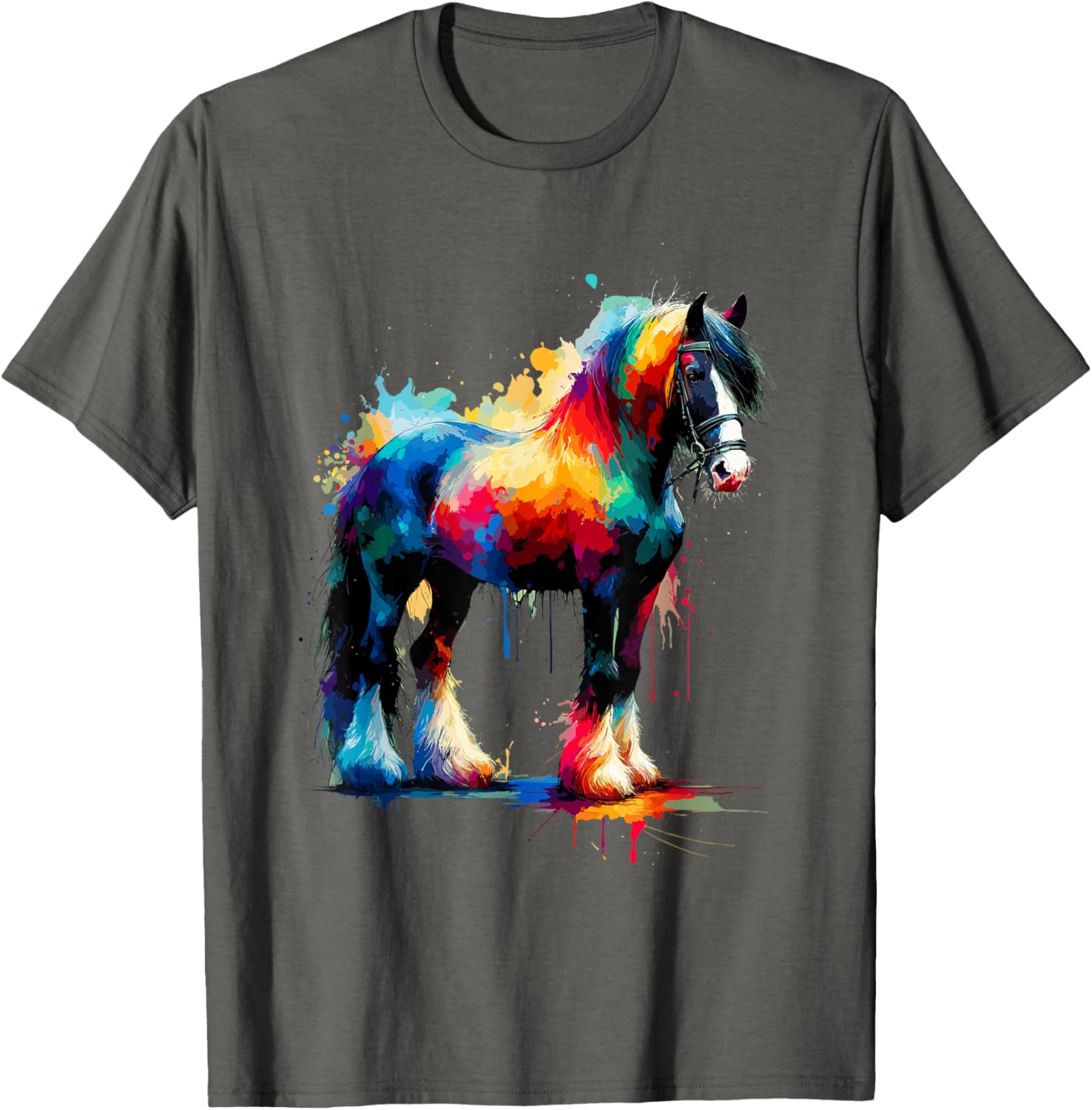 Splash Art Gypsy Vanner Horse T-Shirt for Equestrian Lovers - 1
