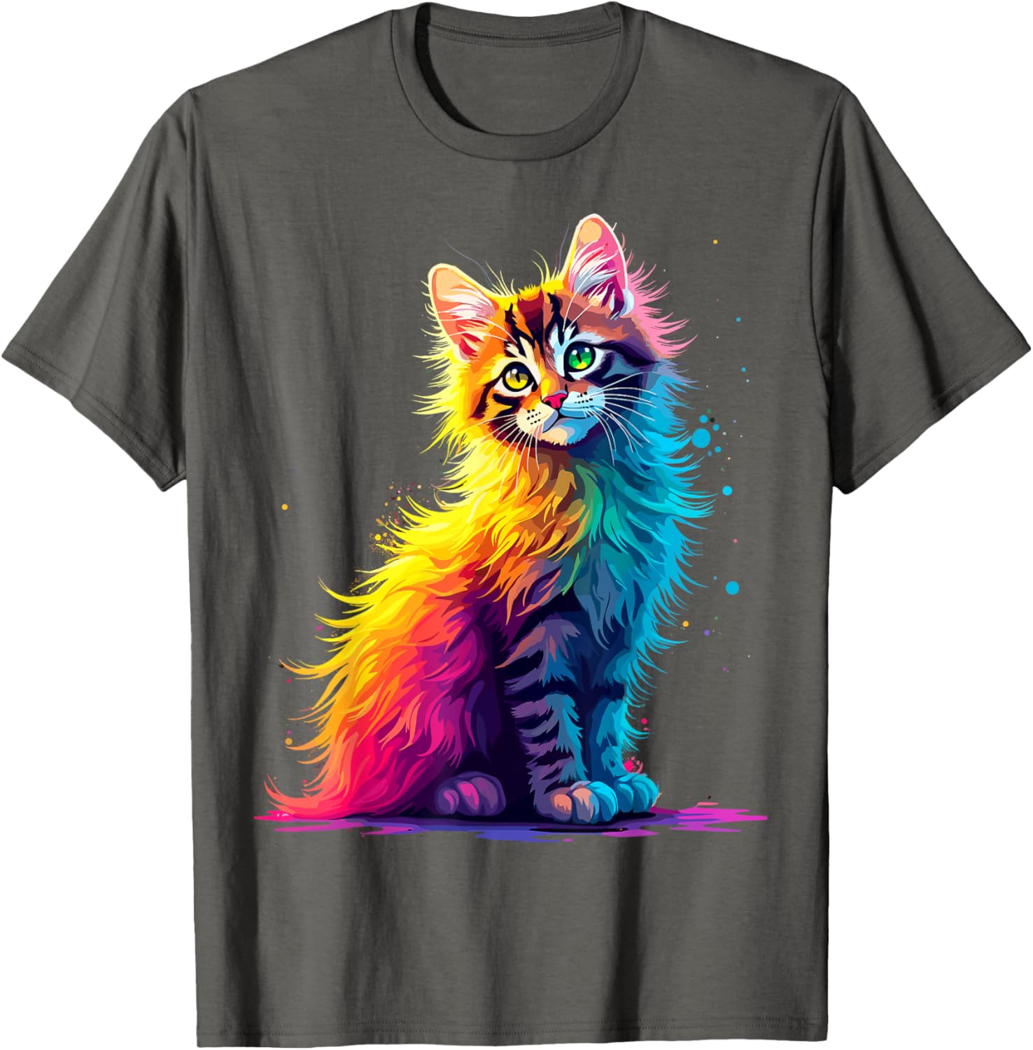 Colorful Cute Kitty T-Shirt for Cat Lovers - Fun Pop Art Design for All Ages - 5