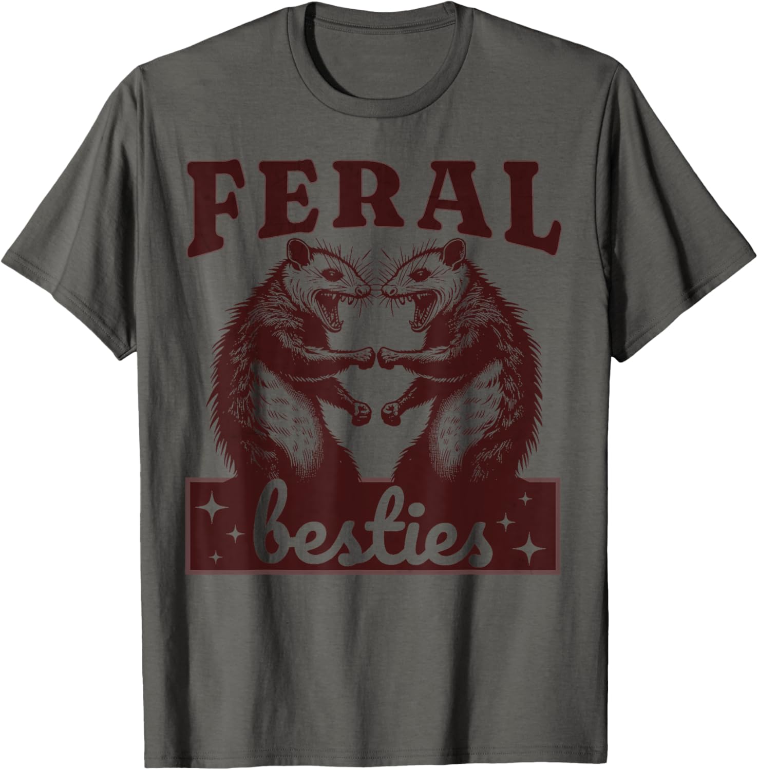 Possum Feral Besties Funny Matching BFF T-Shirt for Twinning Fun - 4