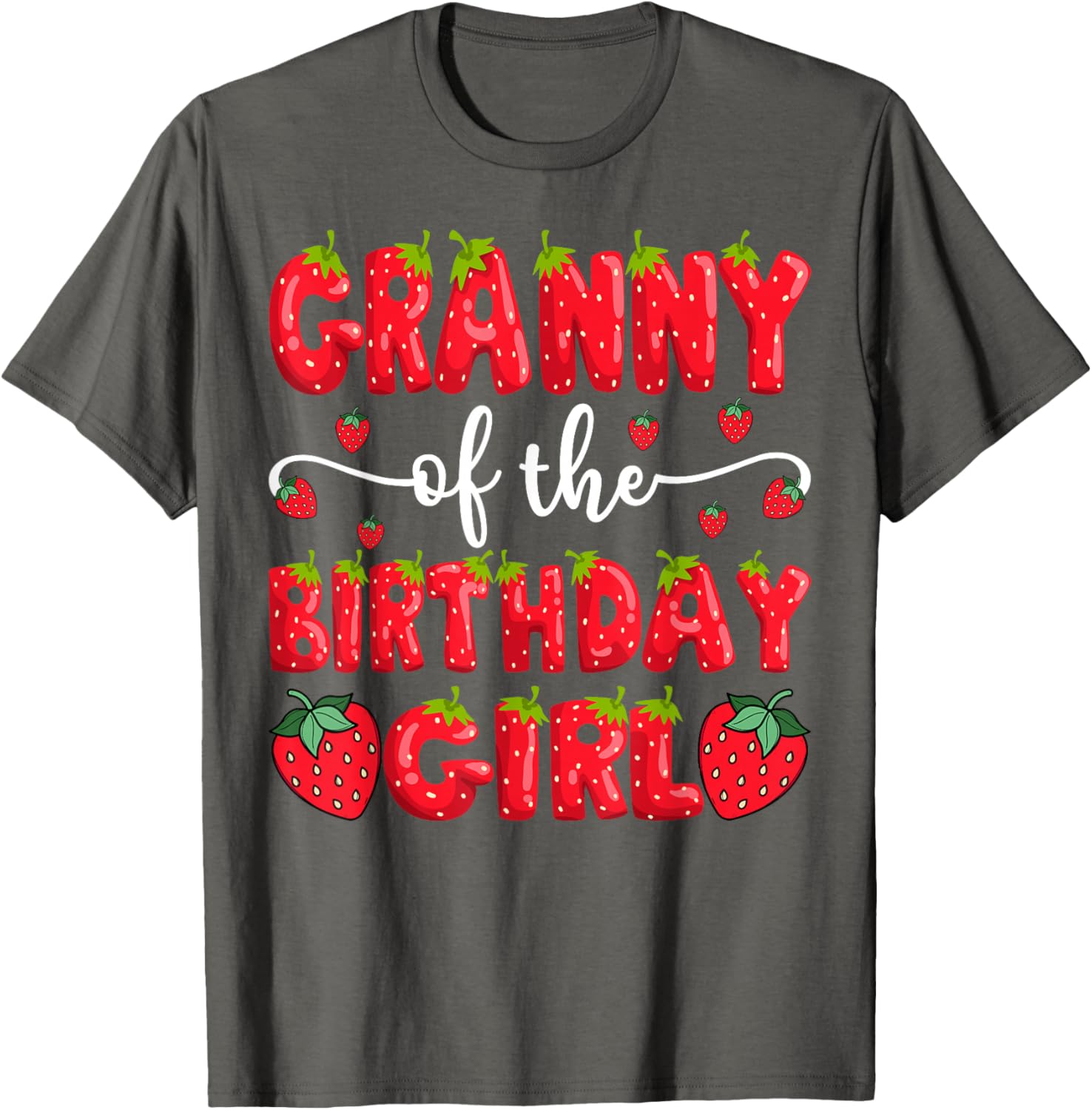 Adorable Granny of the Birthday Girl Strawberry Matching T-Shirt - 6