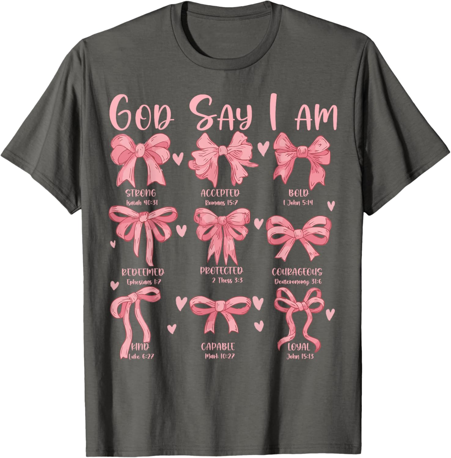 Cute Coquette Bow Christian Girls T-Shirt with Jesus for Church Wear - 3