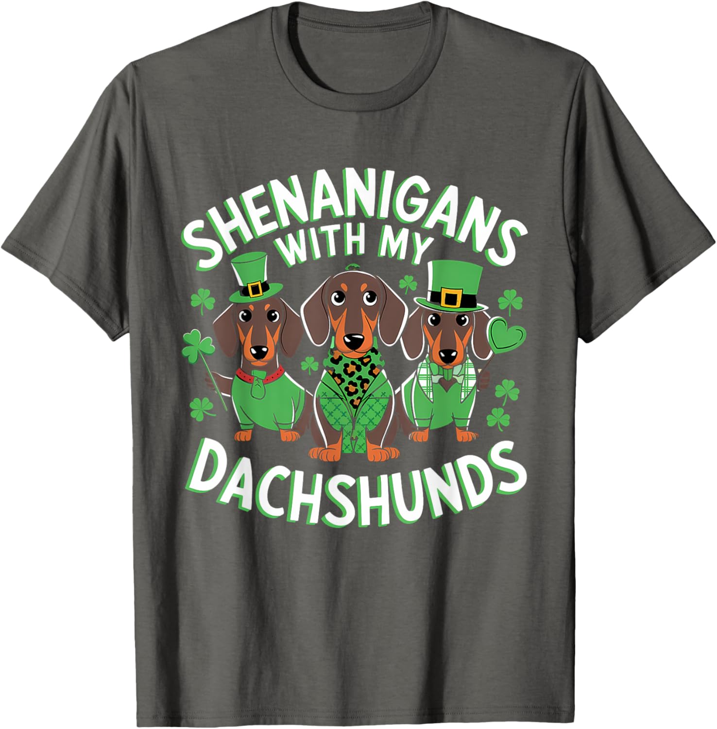 St Patrick's Day Irish Dachshund Shamrock T-Shirt for Dog Lovers - 6
