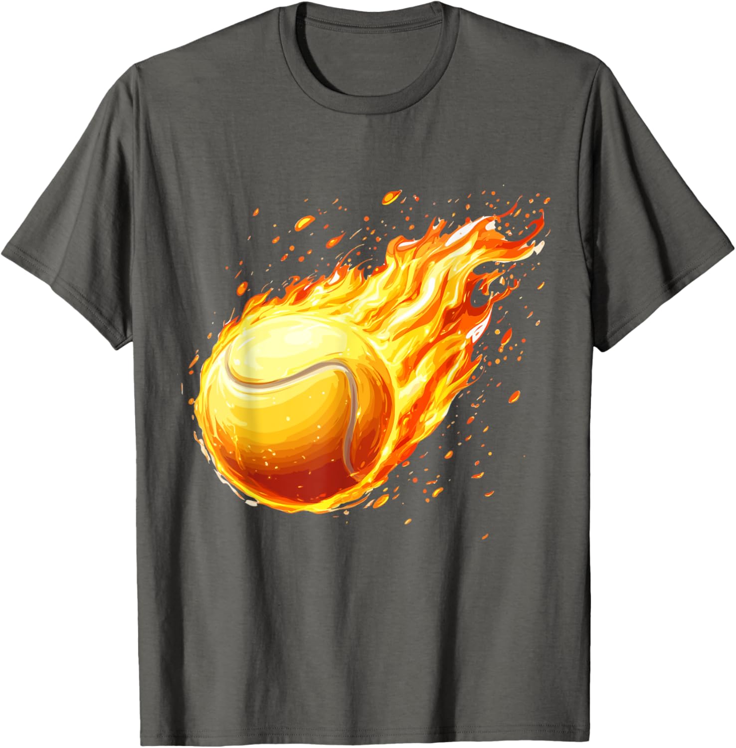 Burning Tennis Ball Fire Tee for Passionate Tennis Players - 9