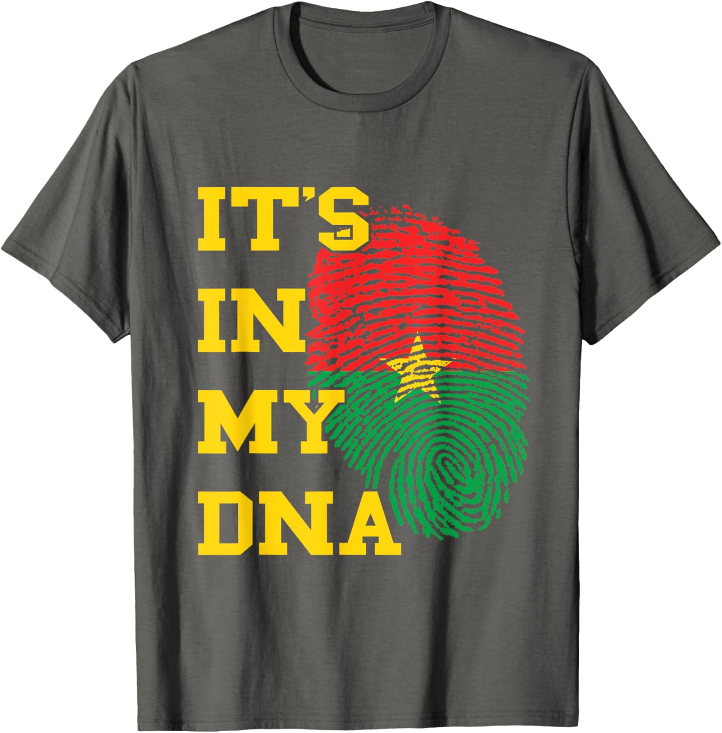 Burkina Faso It's In My DNA Flag Thumbmark T-Shirt for Proud Fans - 24