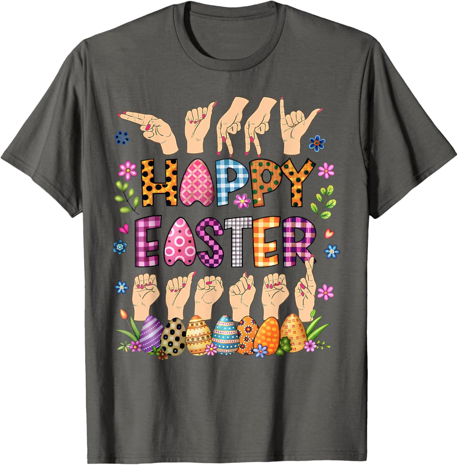 Happy Easter Eggs ASL Teacher T-Shirt for Fun Celebrations - 10