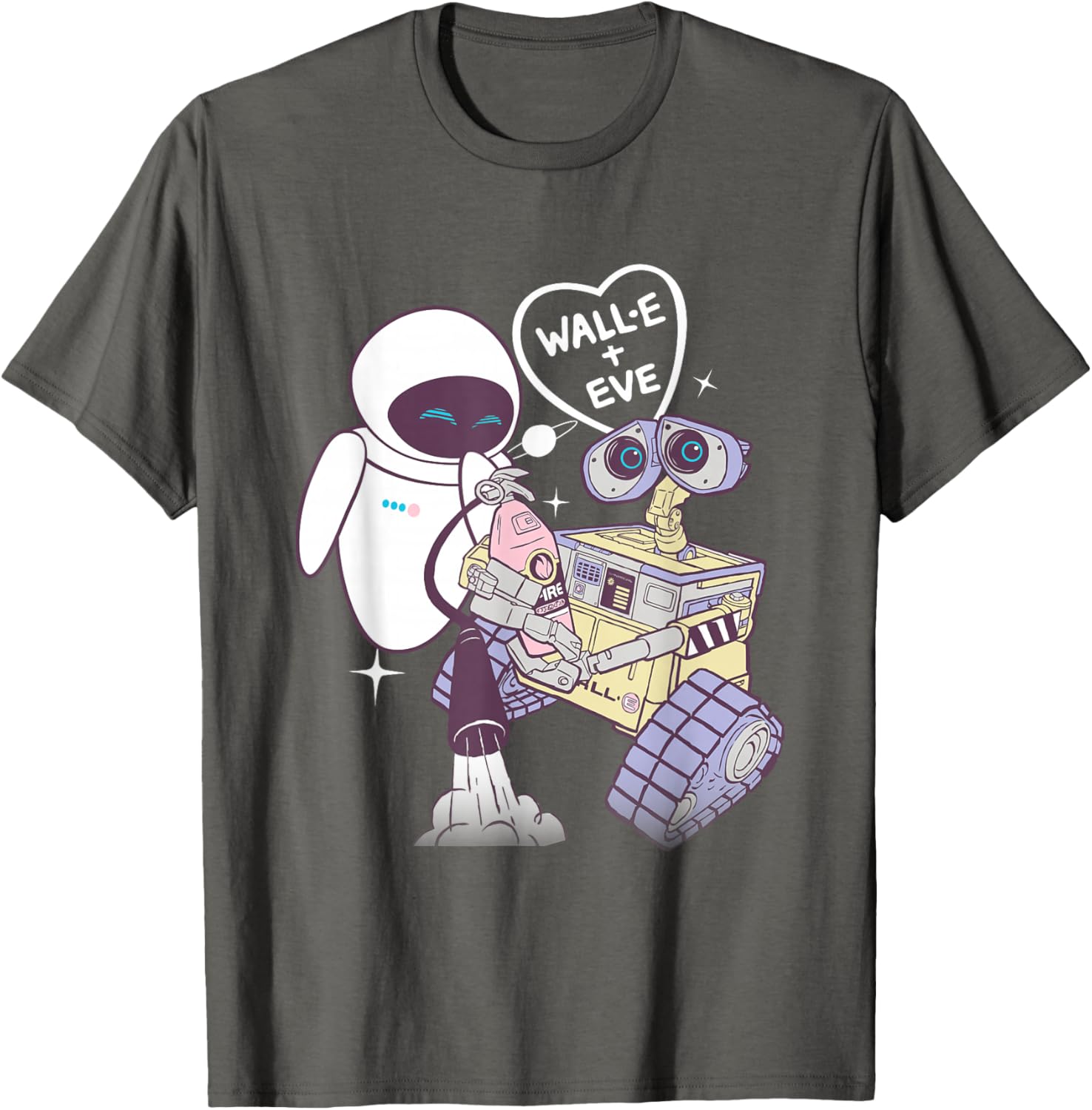 Disney Wall-E and EVE Valentine's Day Love Heart T-Shirt for Couples - 3