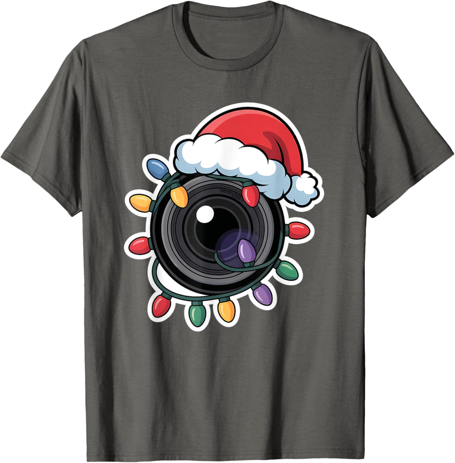 Festive Christmas Camera Lens T-Shirt for Holiday Cheer and Fun! - 2