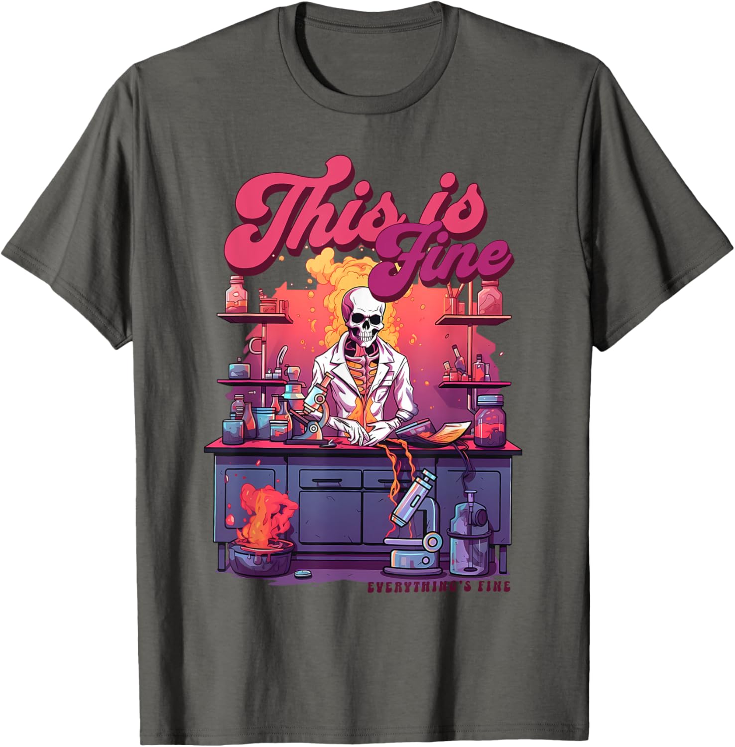 Funny Skeleton Microbiology Laboratory T-Shirt for Lab Techs - 18