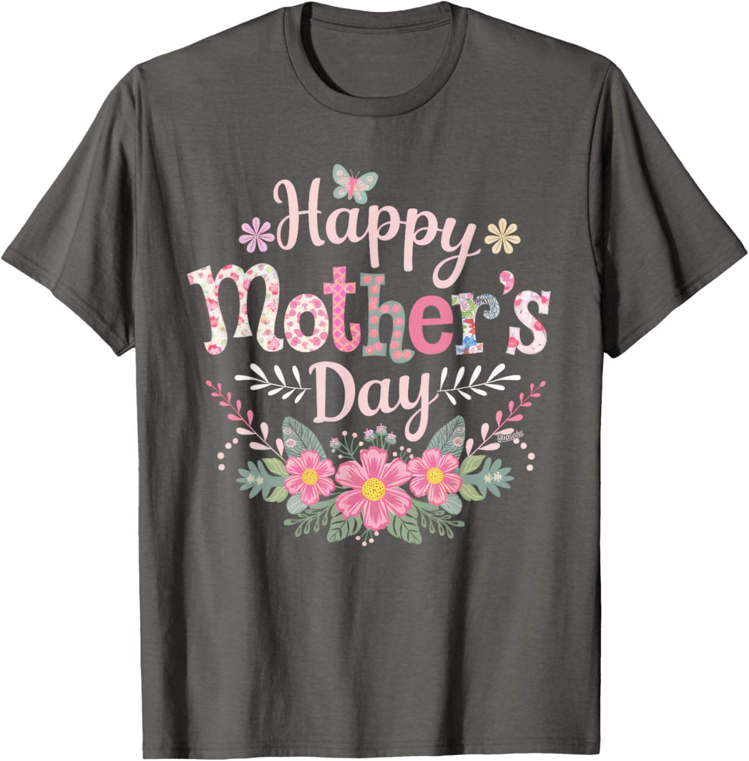 Cute Floral Happy Mother's Day T-Shirt for Moms and Grandmas 2025 - 1